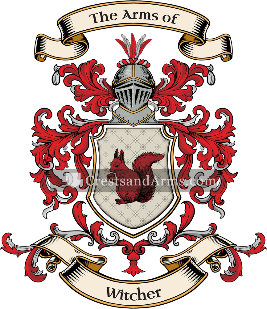 The Witcher coat of arms, drawn from the recorded blazon