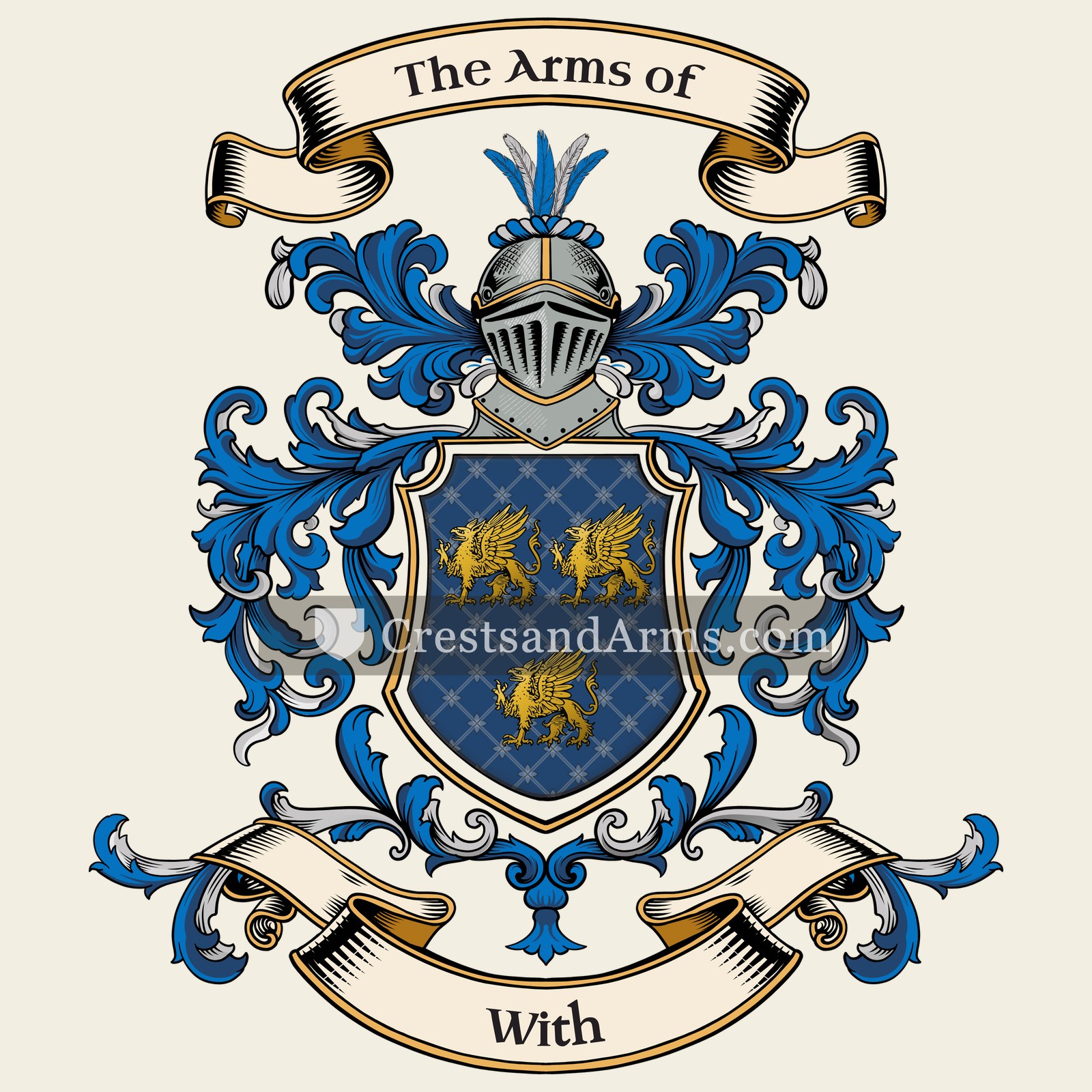 The With coat of arms, drawn from the recorded blazon