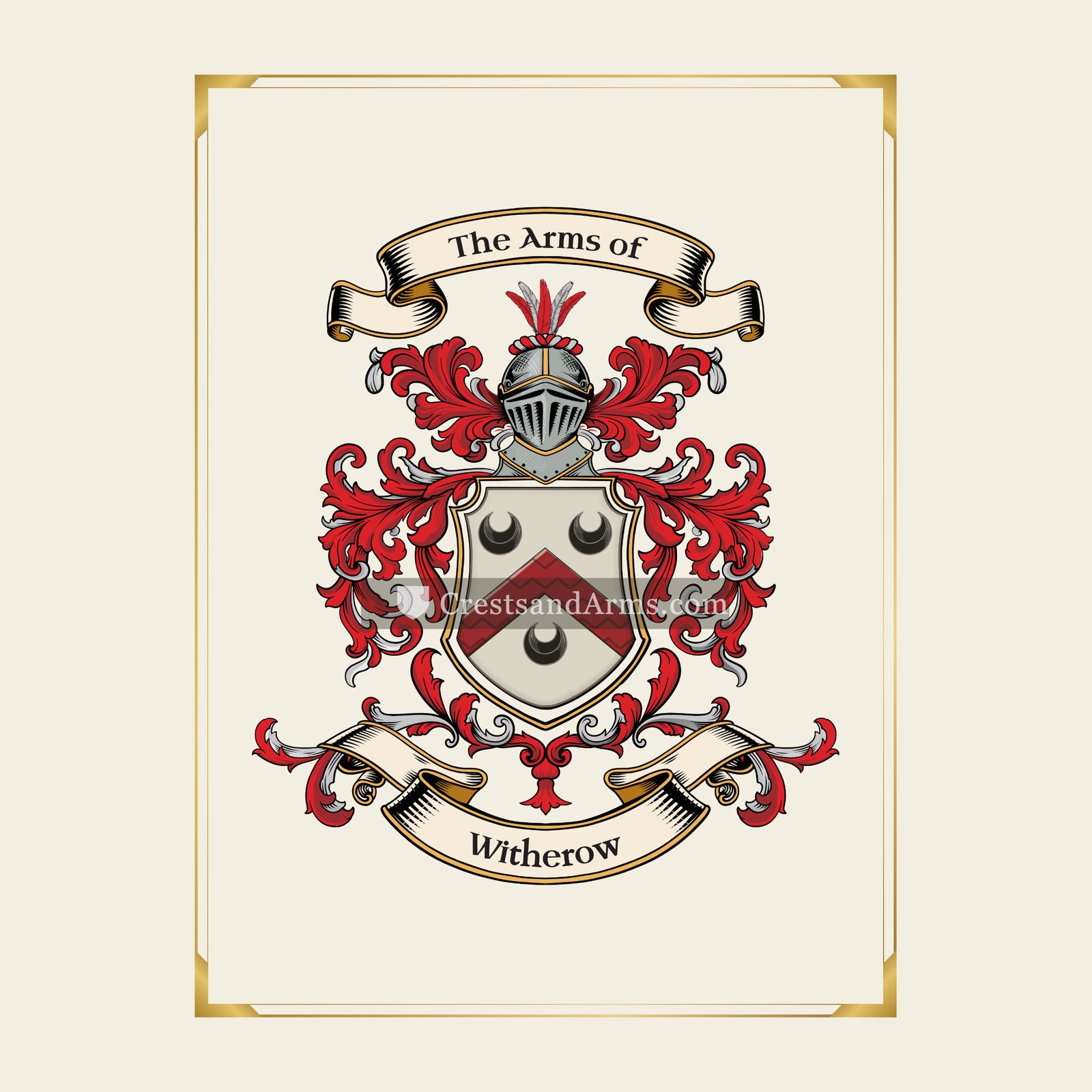 With gold border