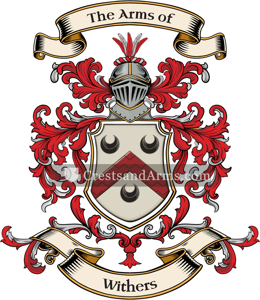 The Withers coat of arms, drawn from the recorded blazon