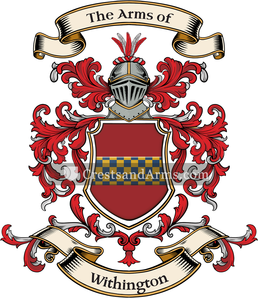 The Withington coat of arms, drawn from the recorded blazon