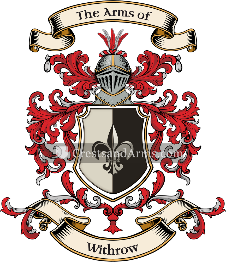 The Withrow coat of arms, drawn from the recorded blazon