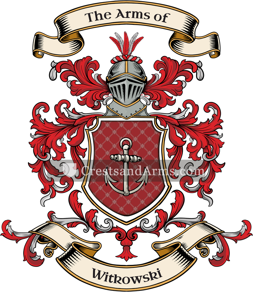 The Witkowski coat of arms, drawn from the recorded blazon