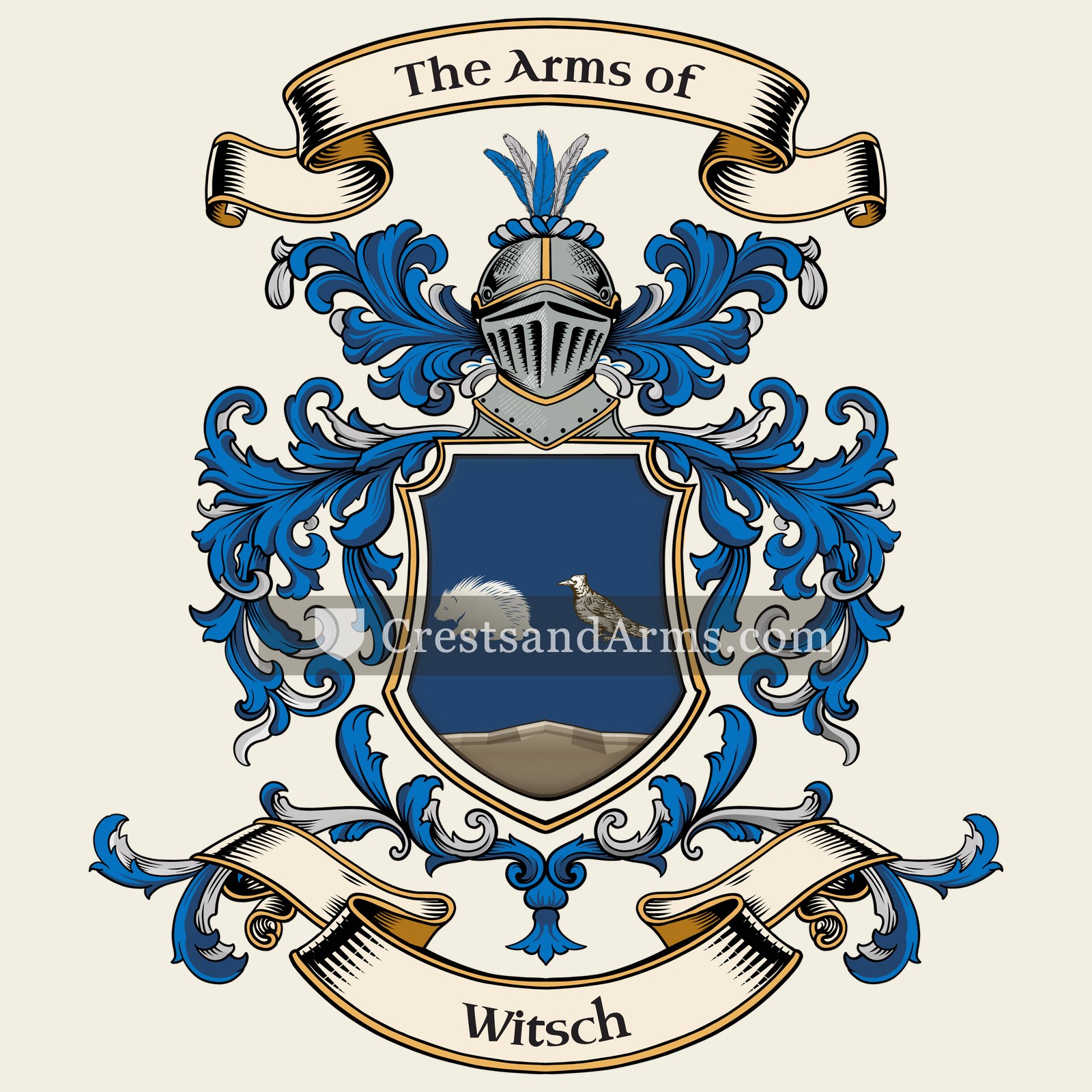 The Witsch coat of arms, drawn from the recorded blazon