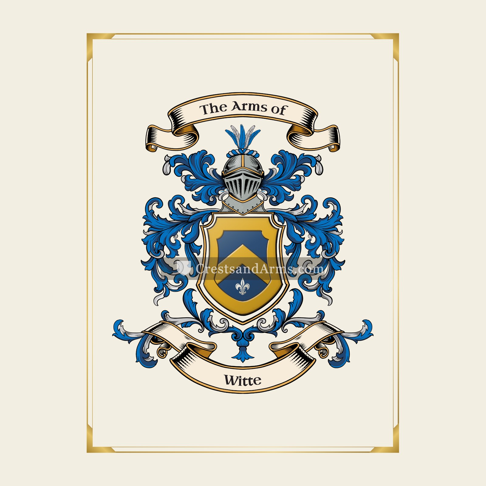 With gold border