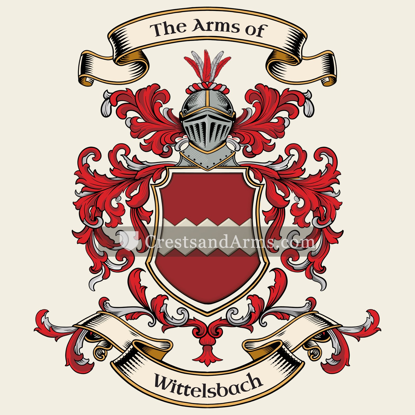 The Wittelsbach coat of arms, drawn from the recorded blazon