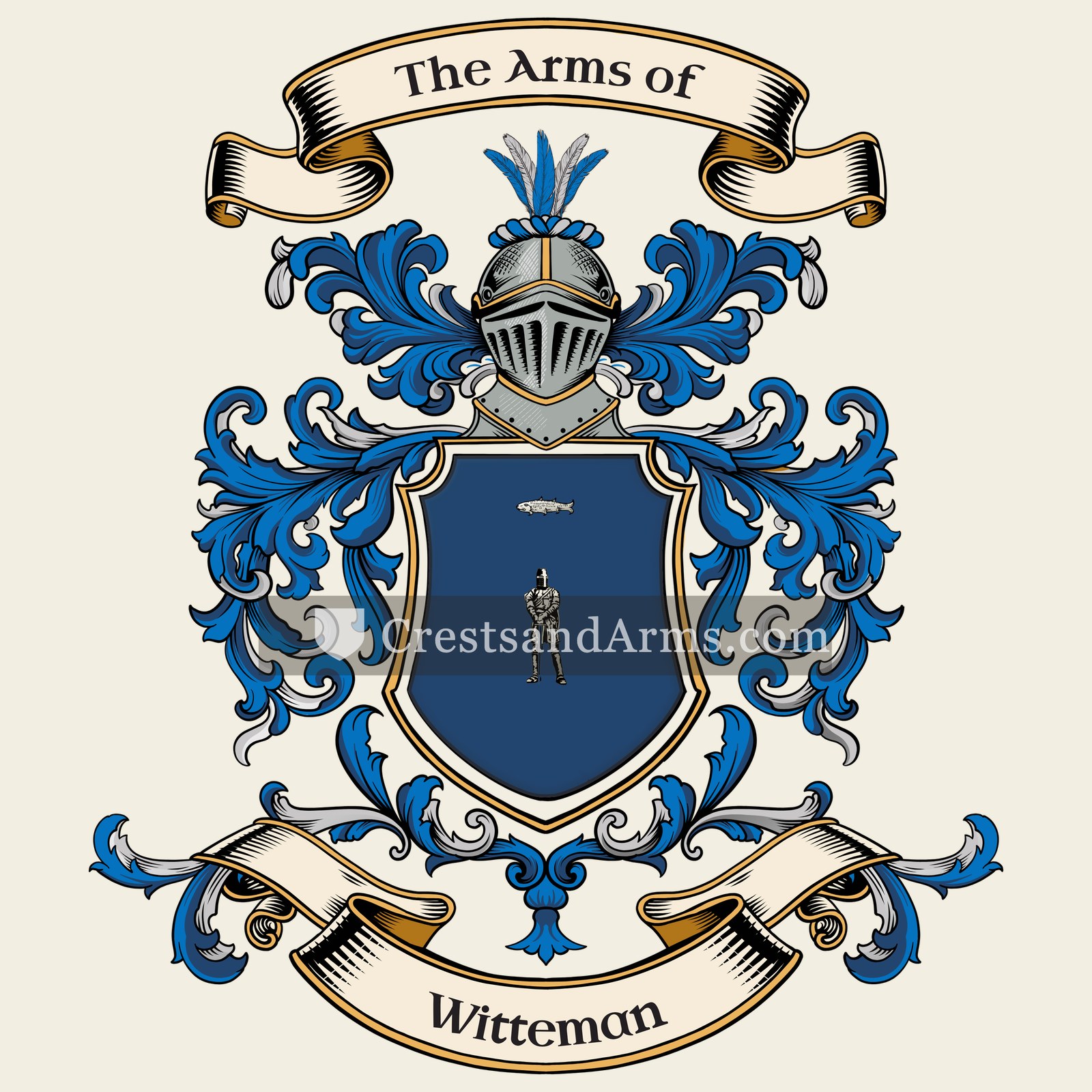 The Witteman coat of arms, drawn from the recorded blazon
