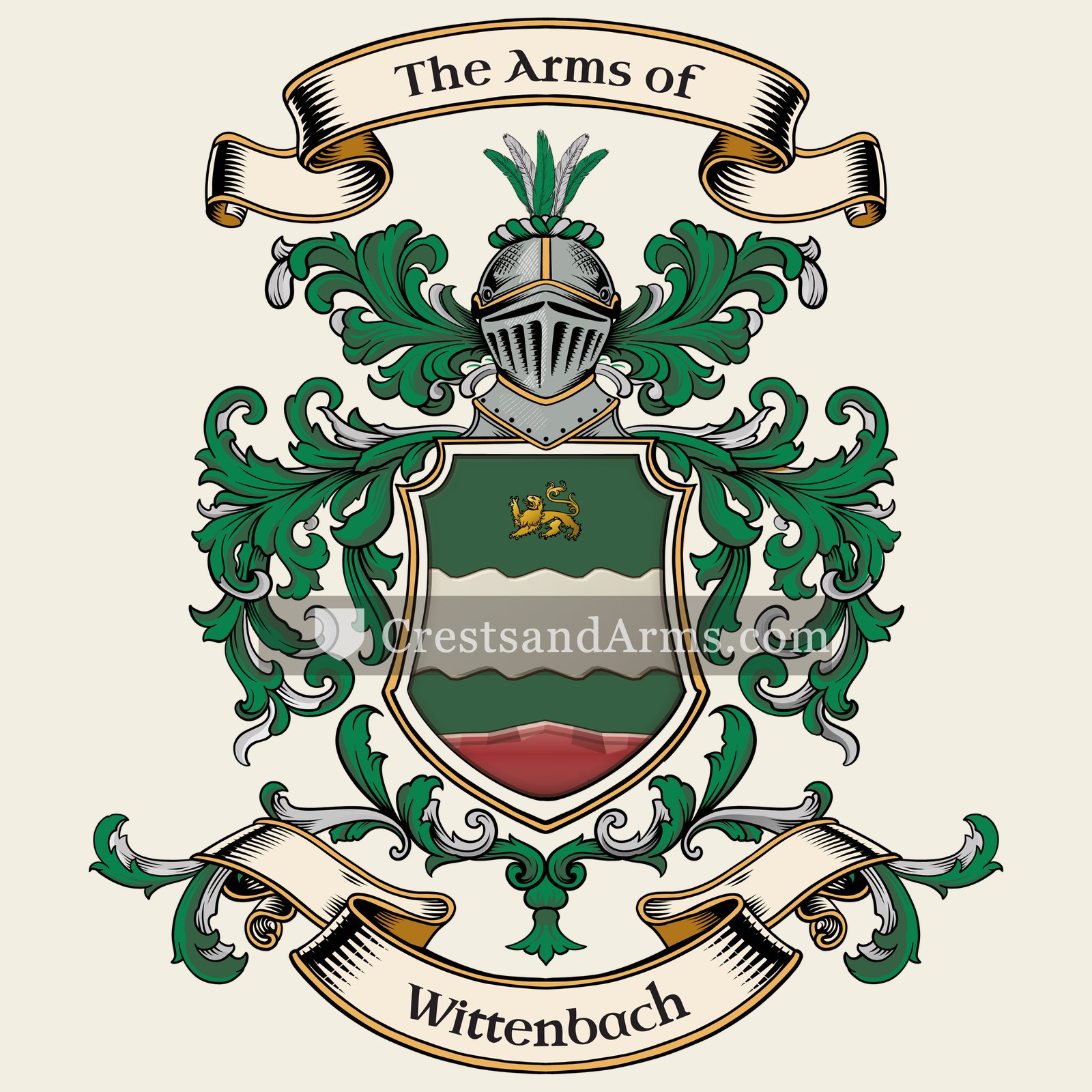 The Wittenbach coat of arms, drawn from the recorded blazon
