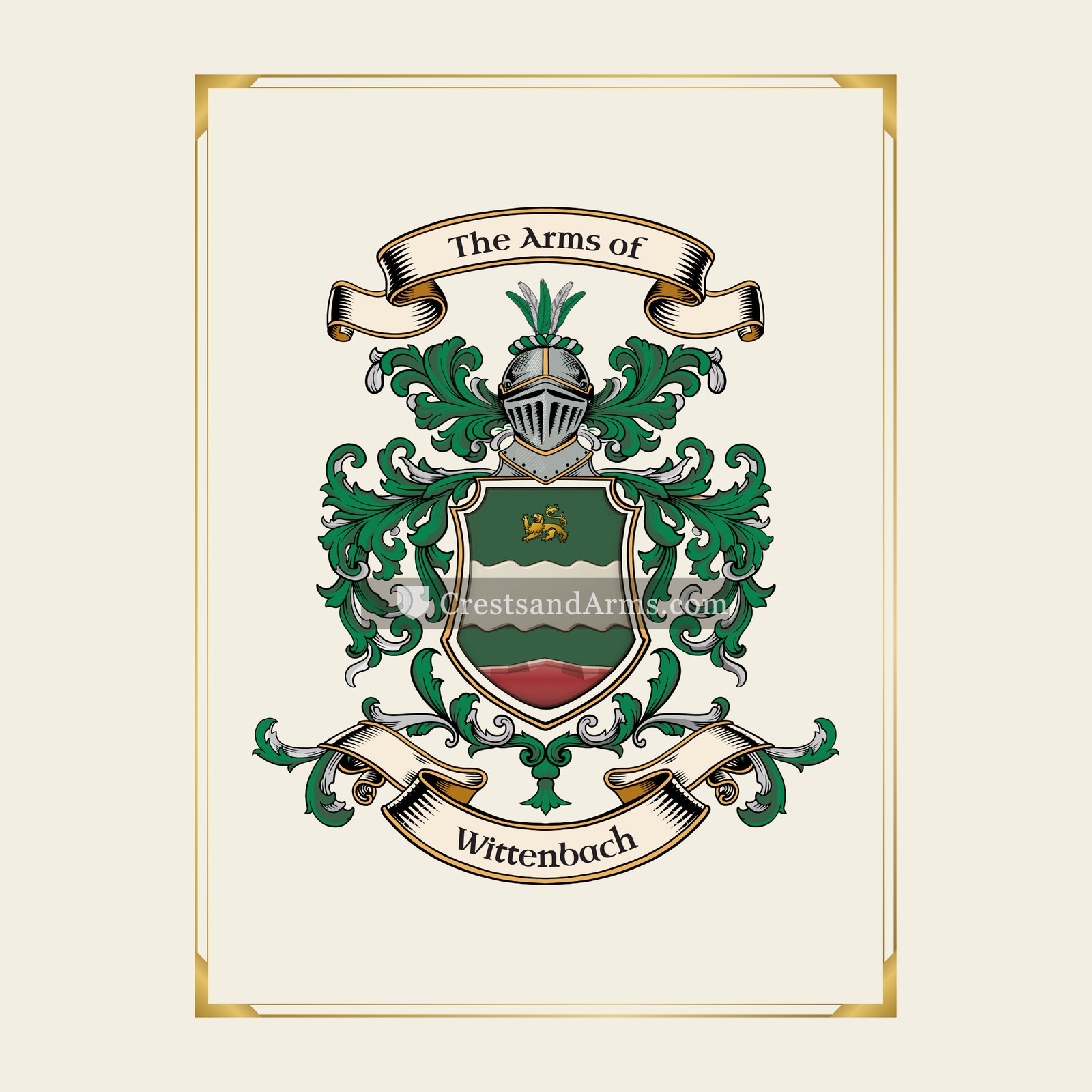 With gold border