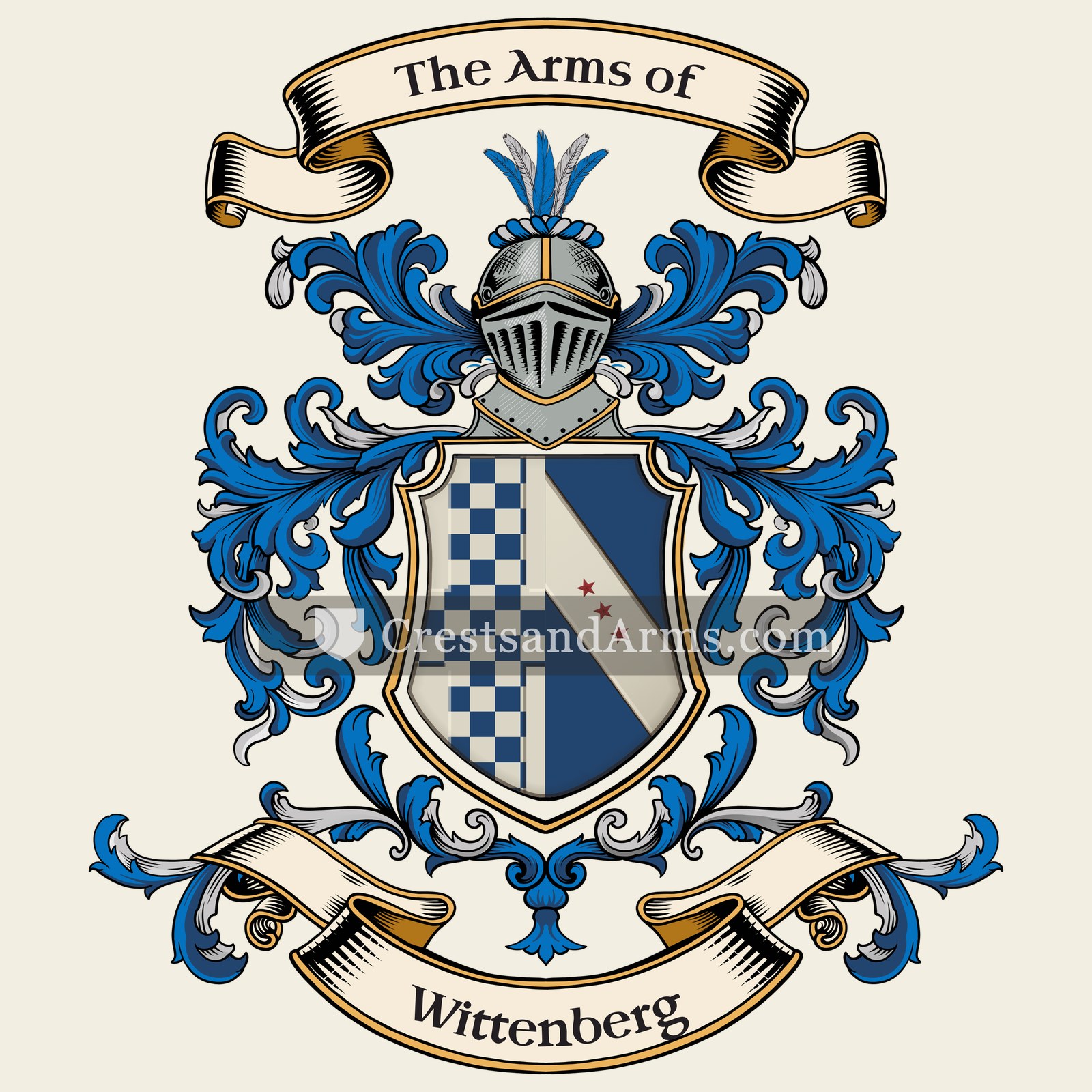 The Wittenberg coat of arms, drawn from the recorded blazon
