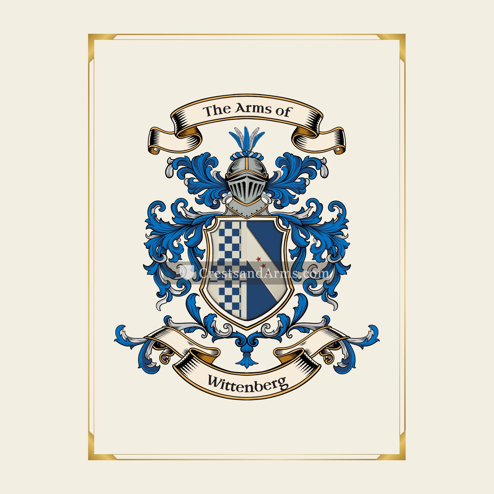 With gold border