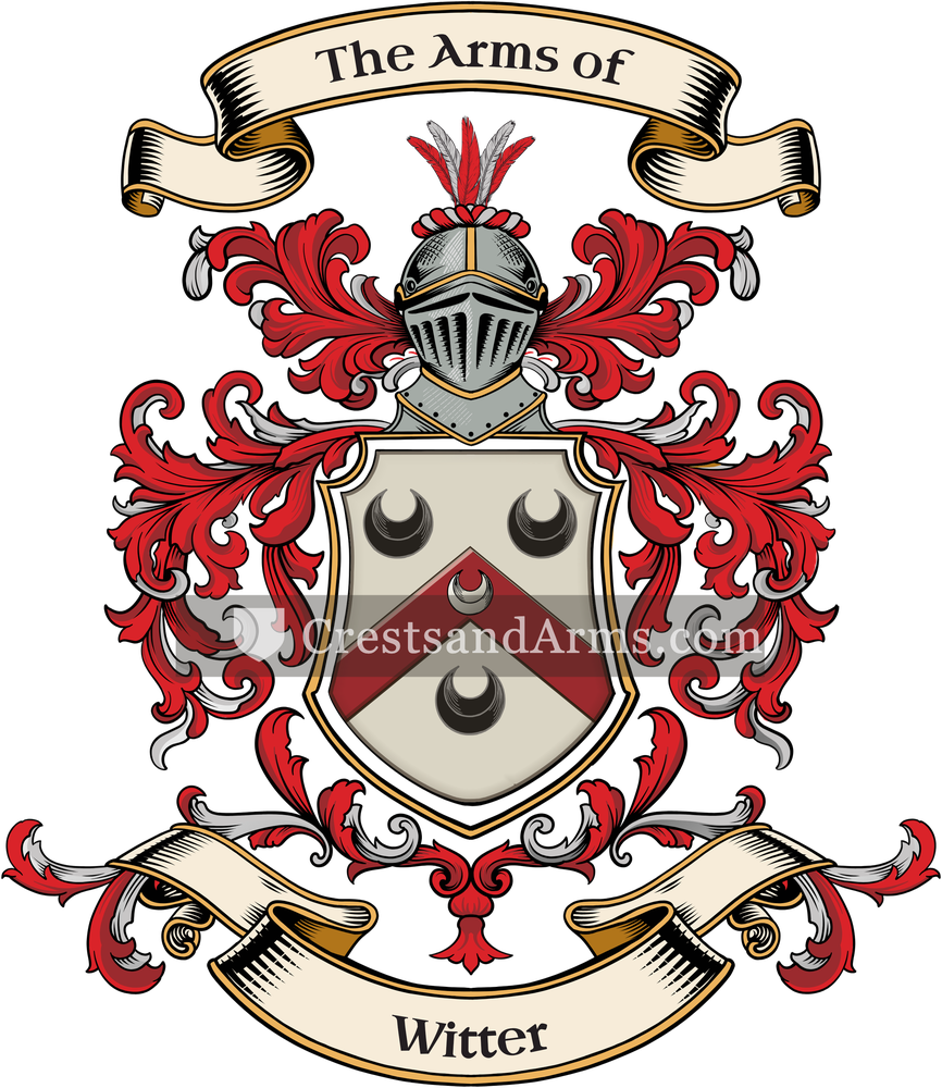The Witter coat of arms, drawn from the recorded blazon
