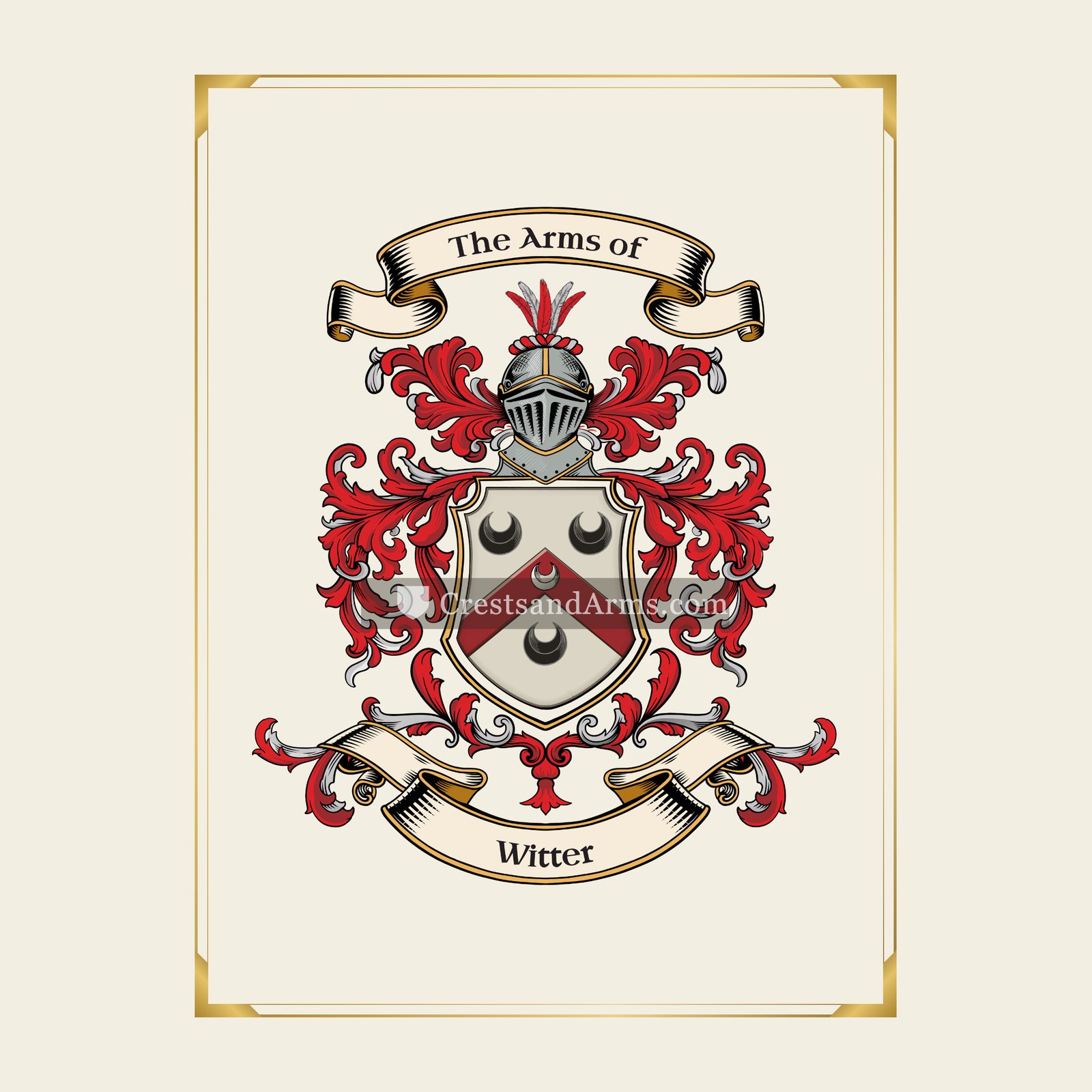 With gold border