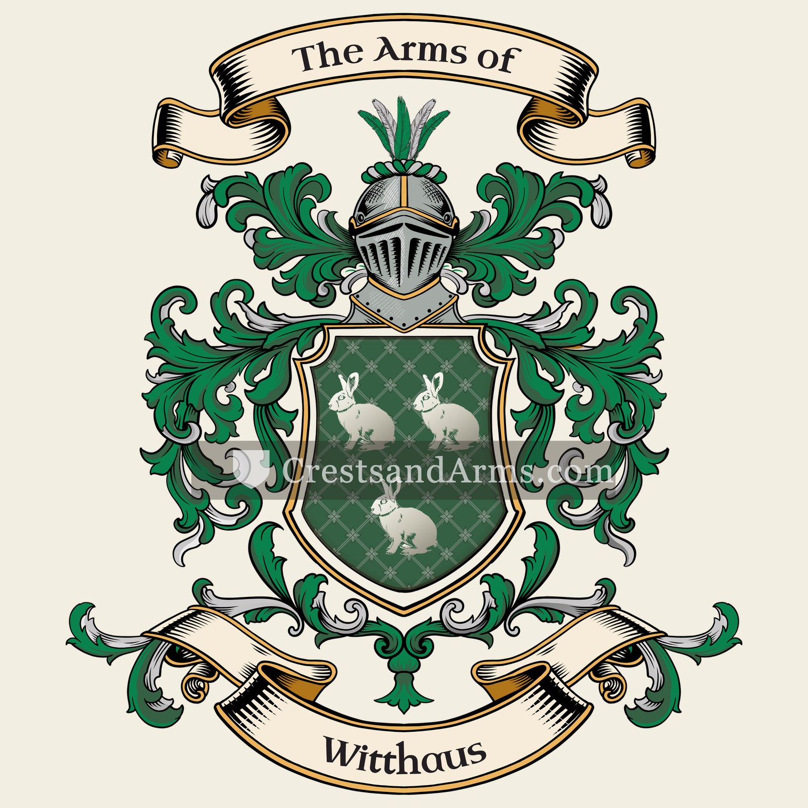 The Witthaus coat of arms, drawn from the recorded blazon