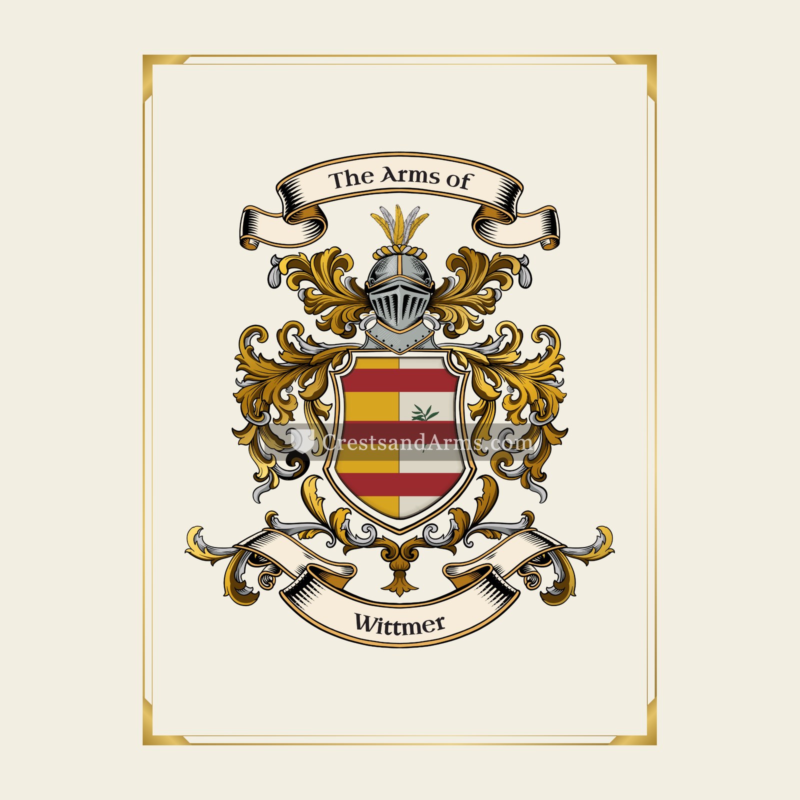 With gold border