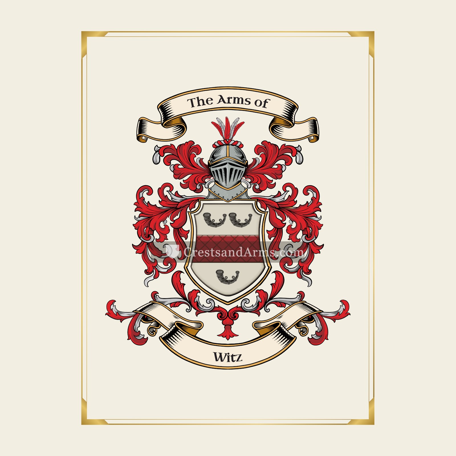 With gold border