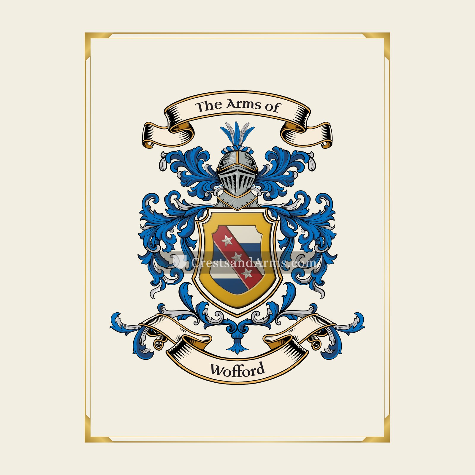 With gold border