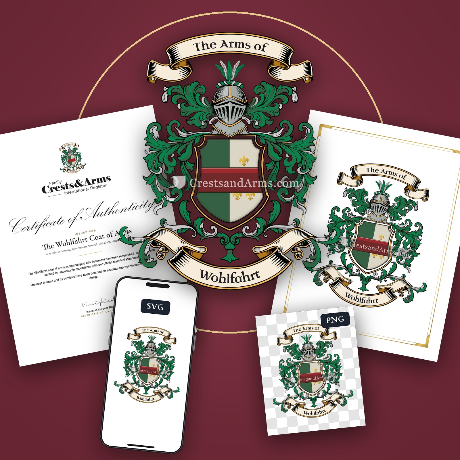 The Wohlfahrt arms on the coat of arms — digital pack