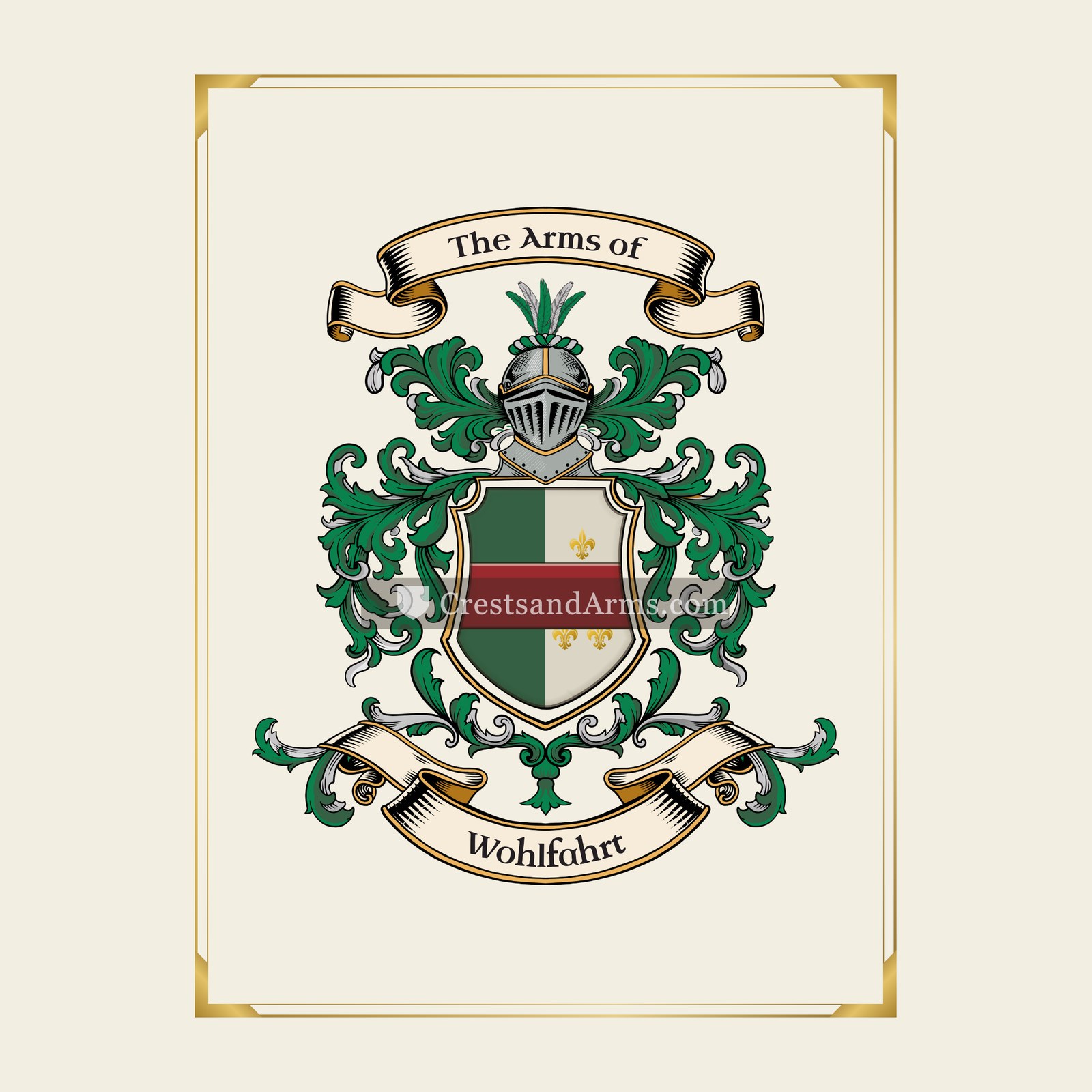 With gold border