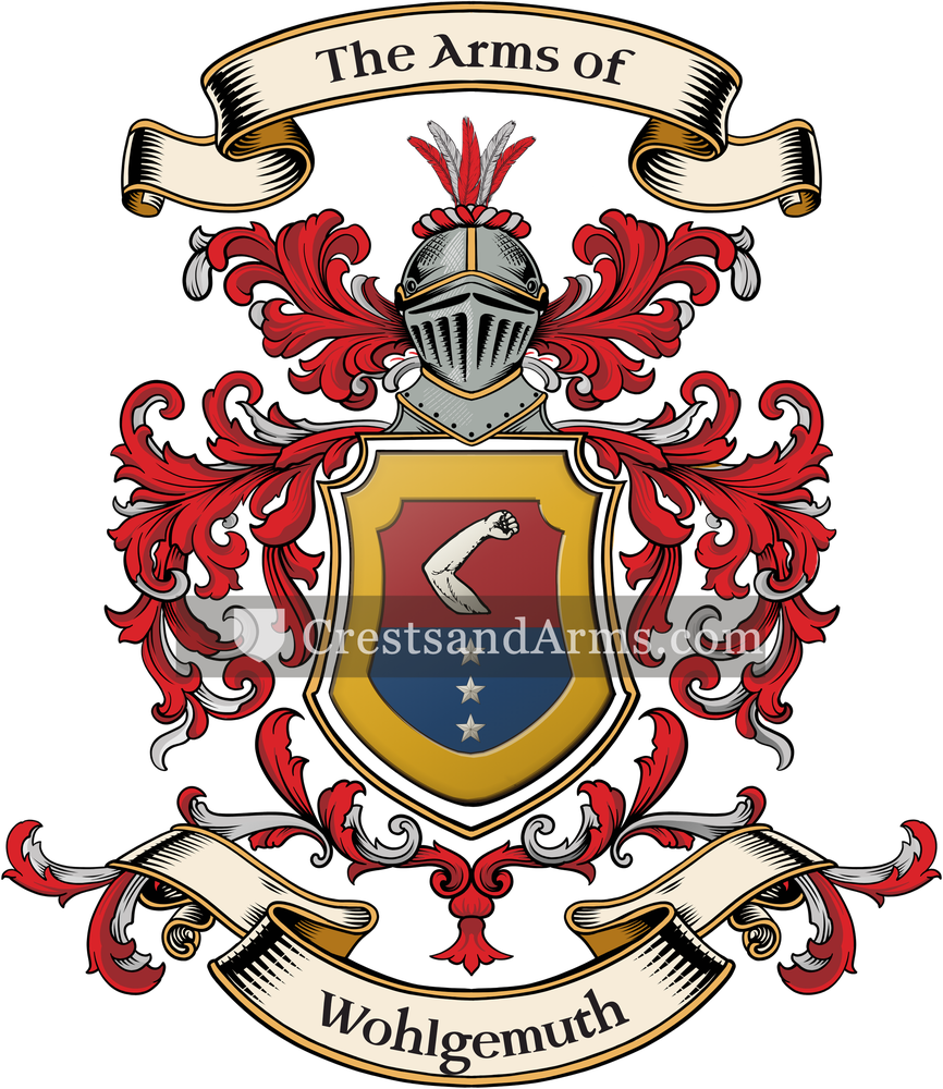 The Wohlgemuth coat of arms, drawn from the recorded blazon
