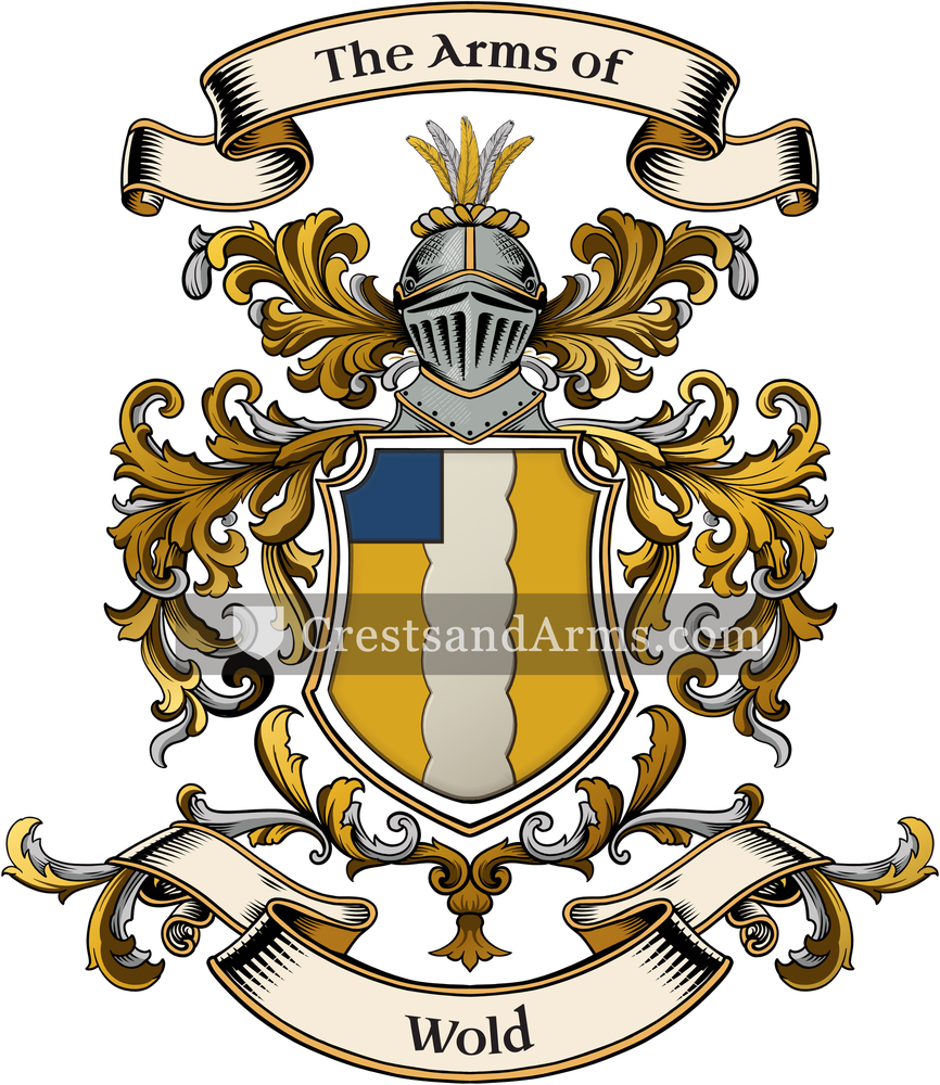 The Wold coat of arms, drawn from the recorded blazon