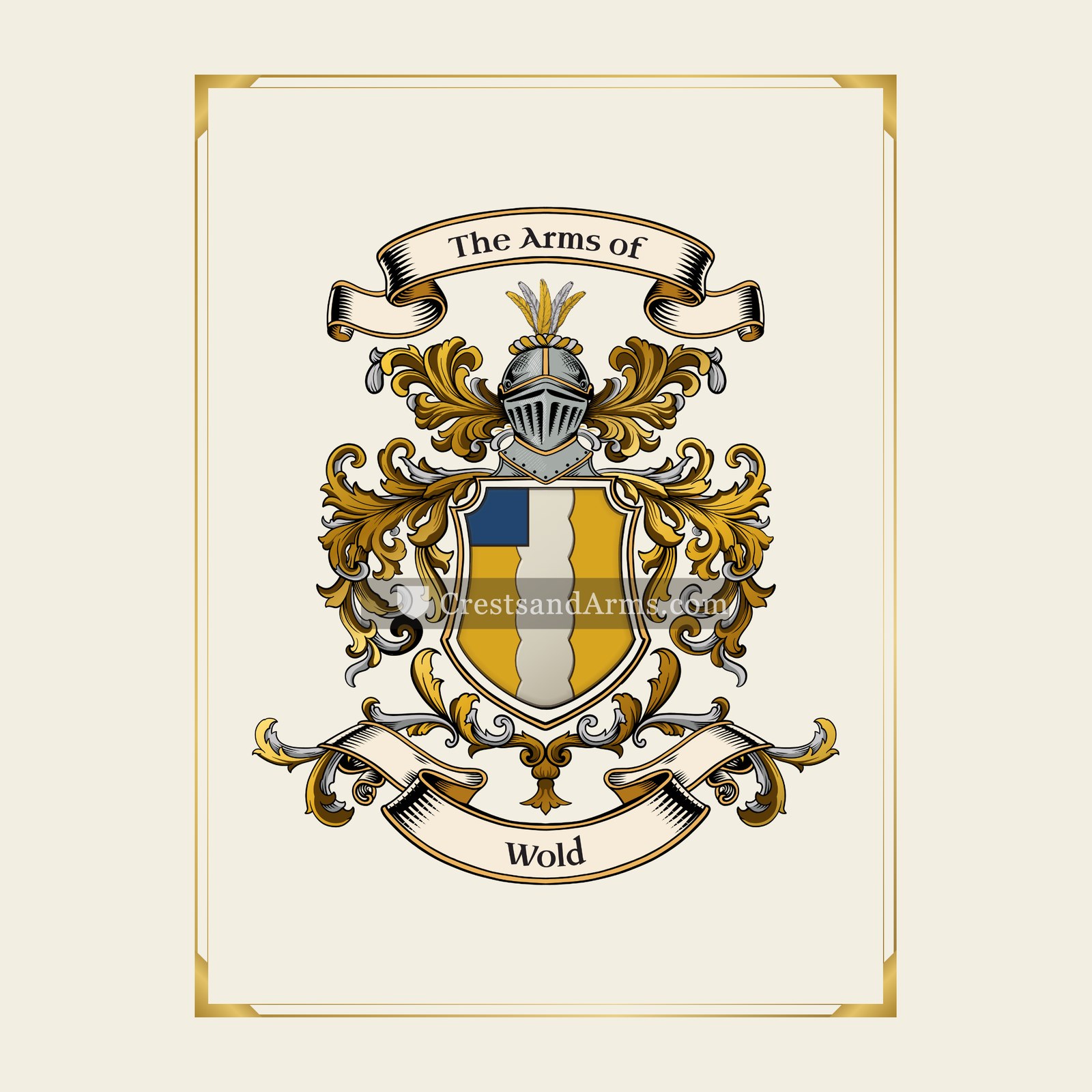 With gold border
