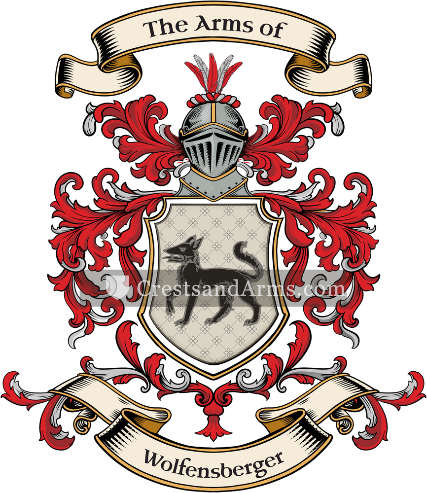 The Wolfensberger coat of arms, drawn from the recorded blazon