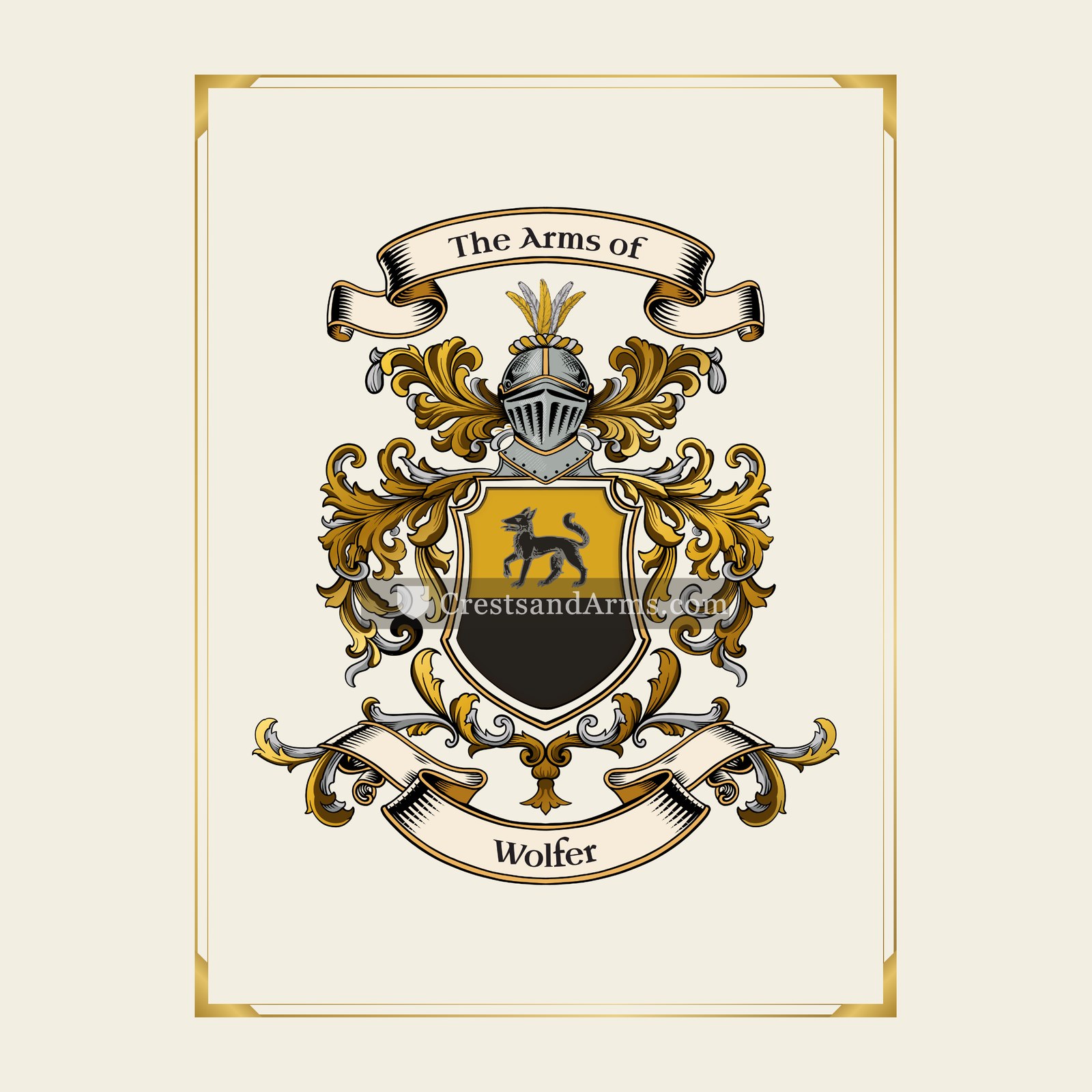 With gold border