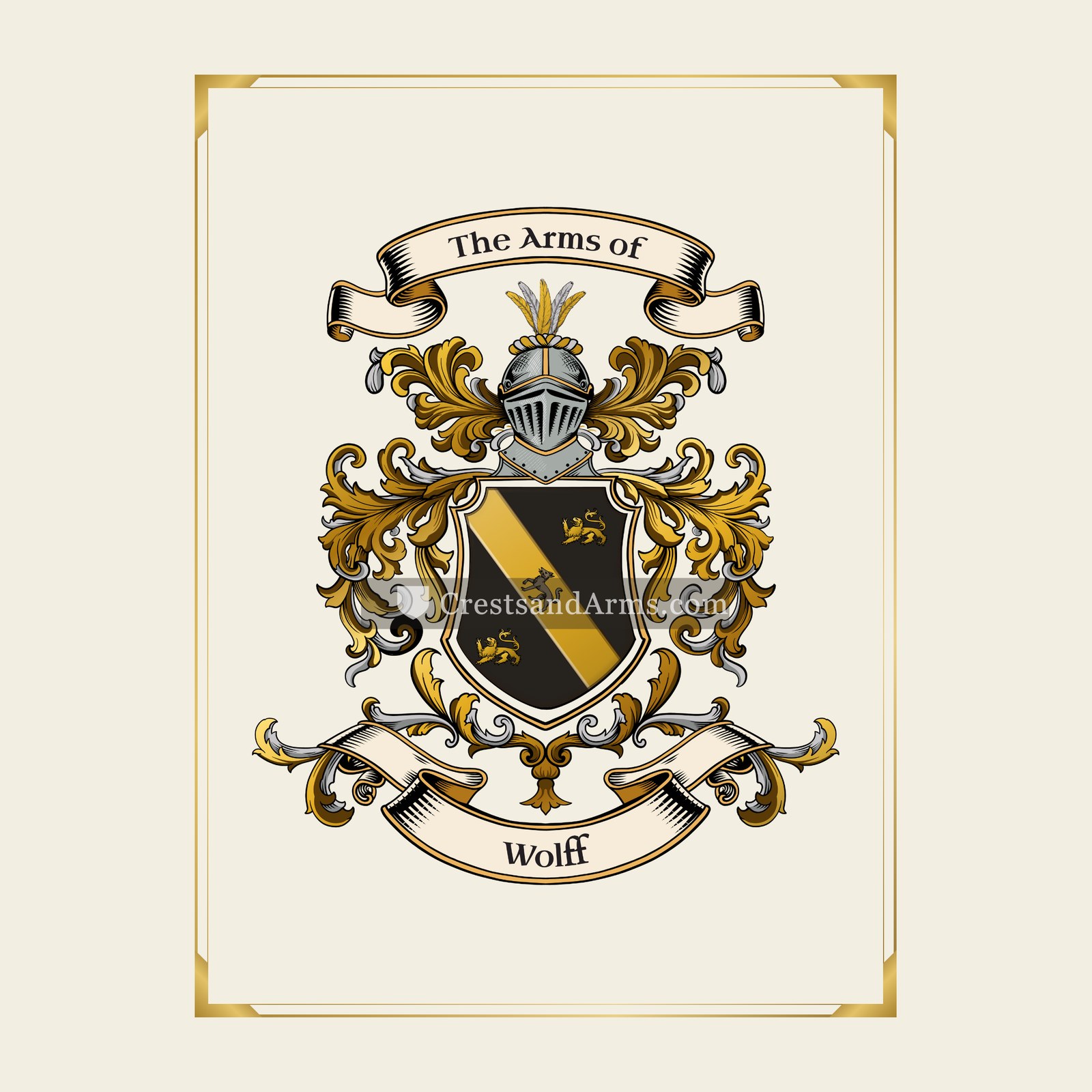 With gold border