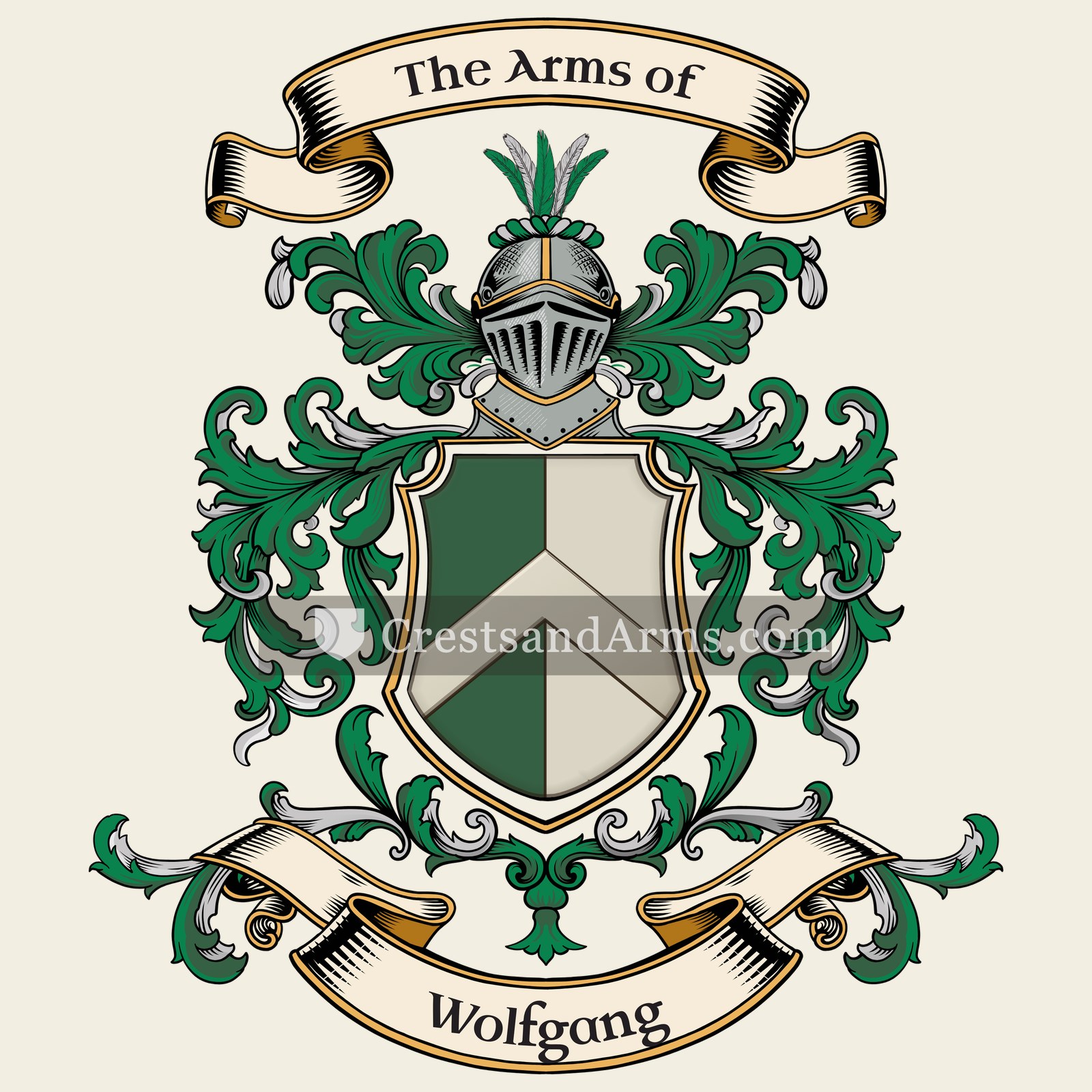 The Wolfgang coat of arms, drawn from the recorded blazon