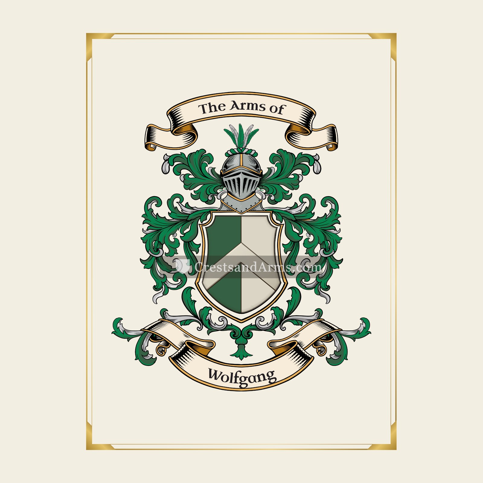 With gold border