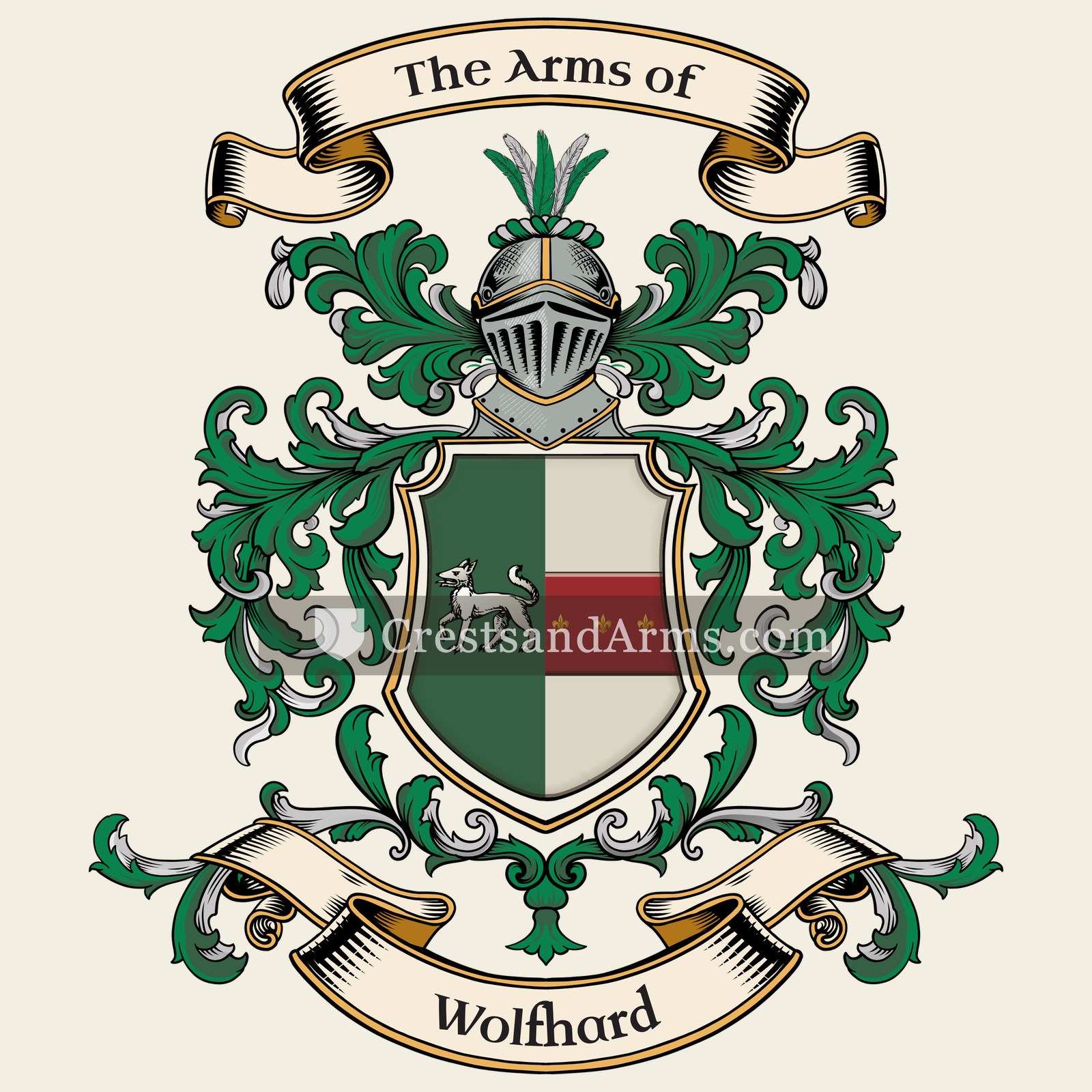 The Wolfhard coat of arms, drawn from the recorded blazon