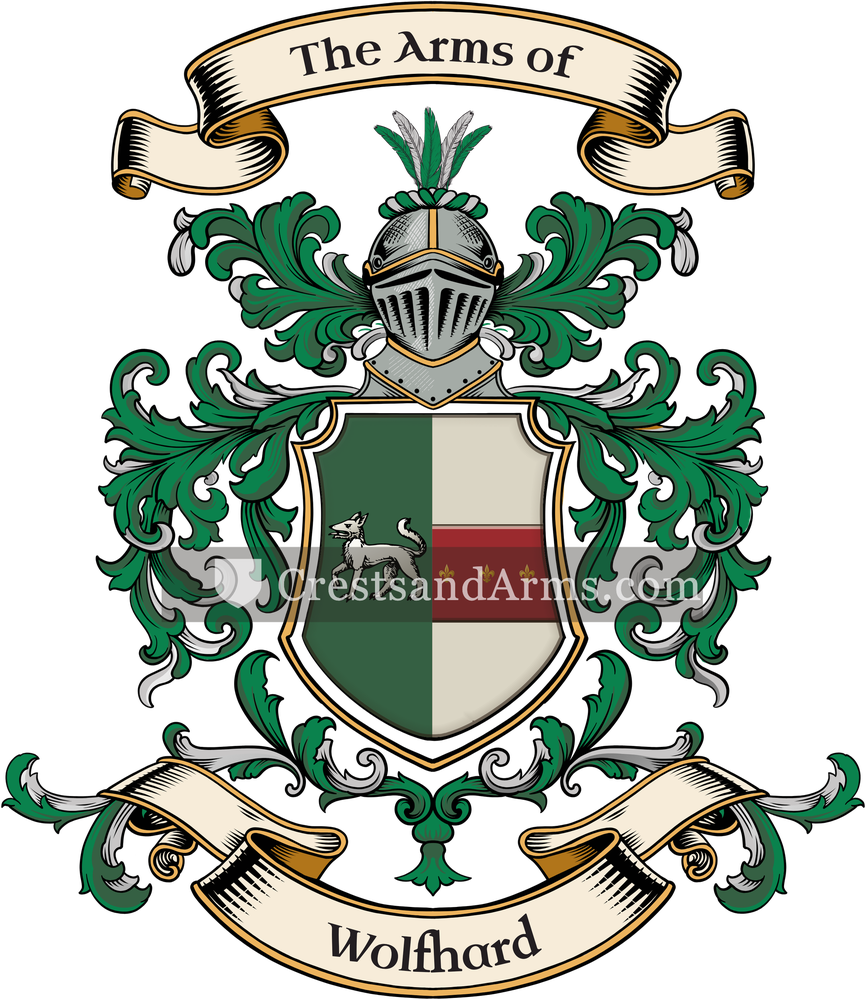 The Wolfhard coat of arms, drawn from the recorded blazon