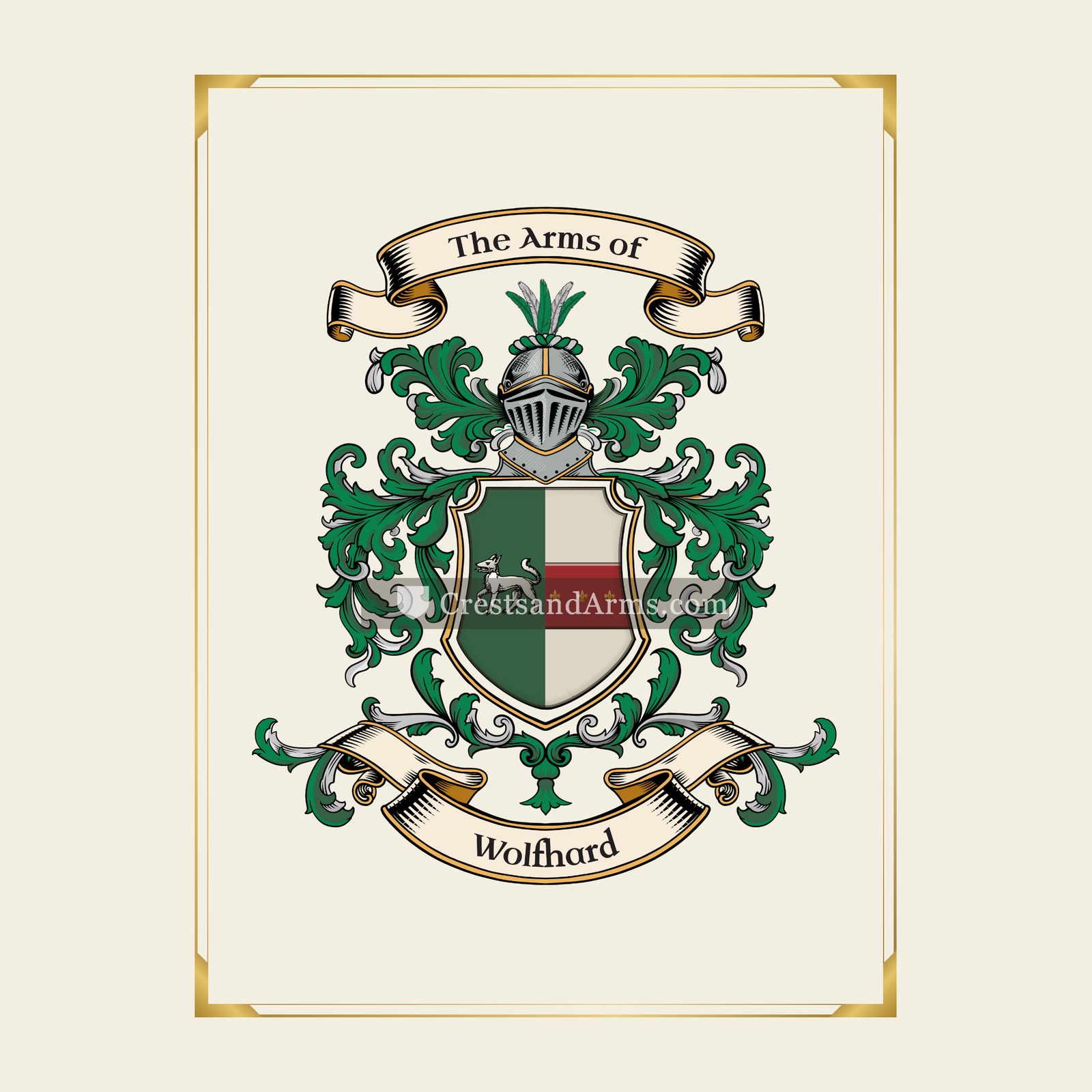 With gold border
