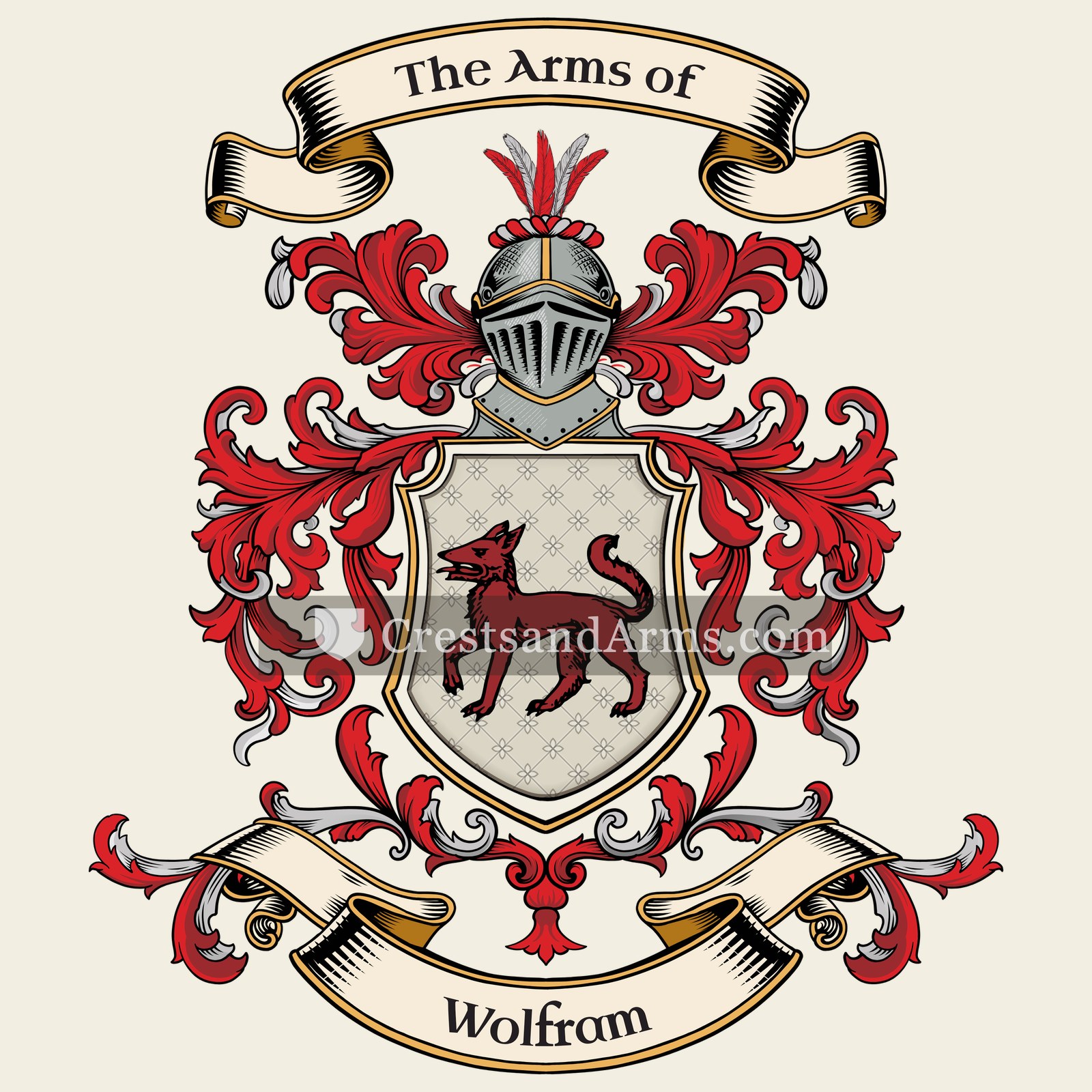 The Wolfram coat of arms, drawn from the recorded blazon