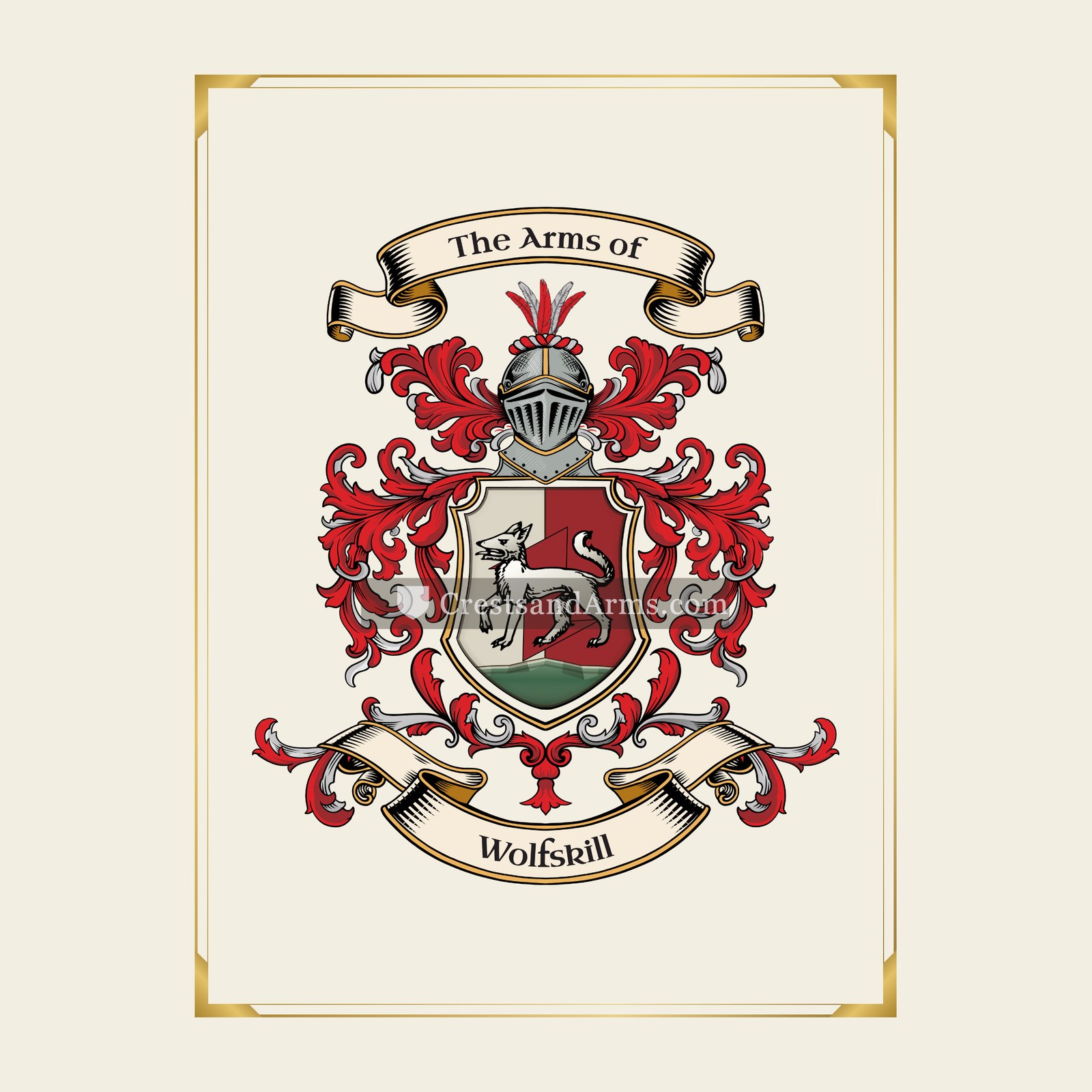 With gold border