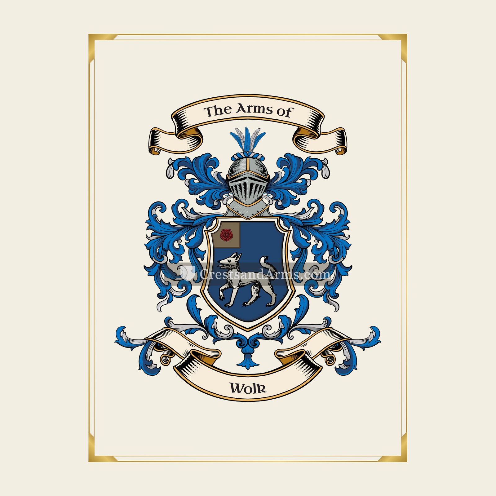 With gold border