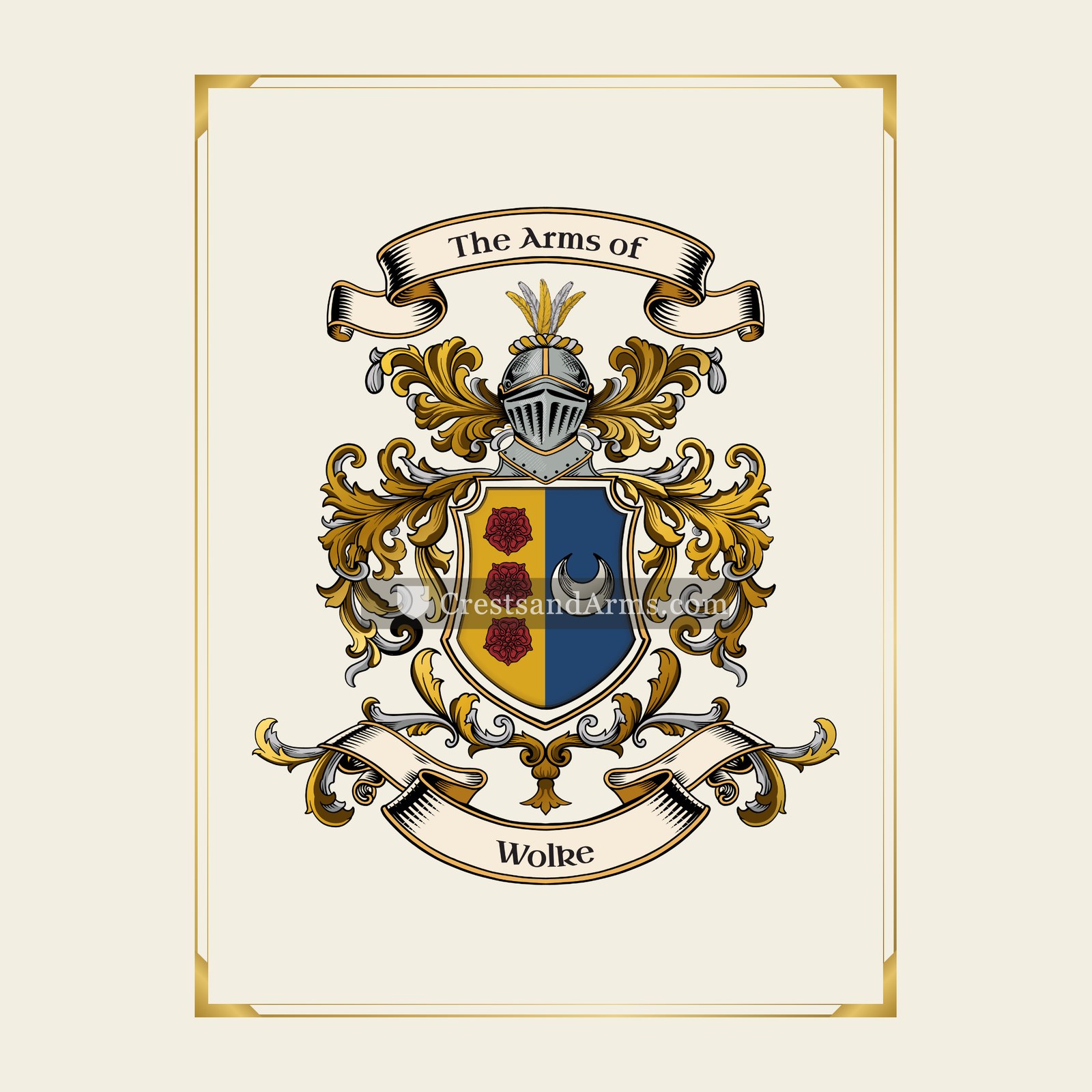 With gold border