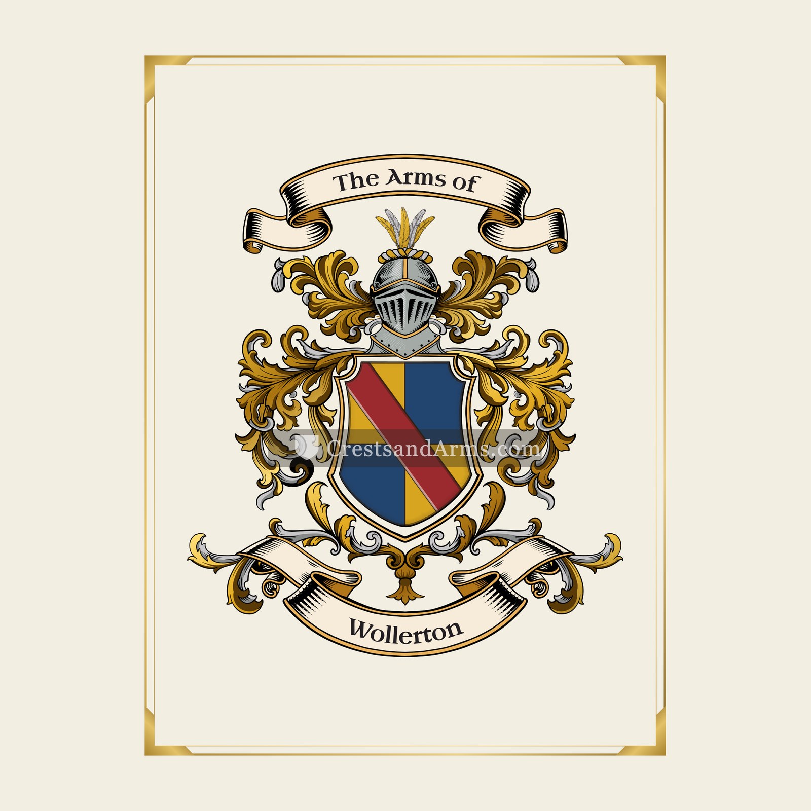 With gold border
