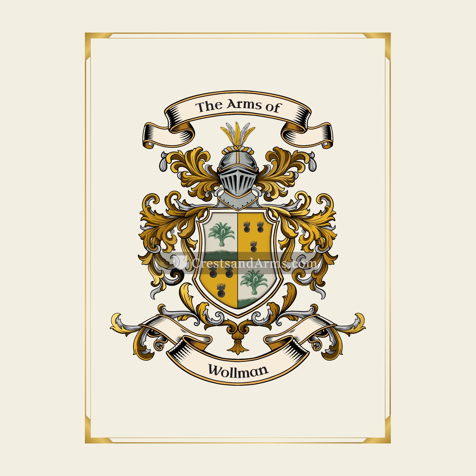 With gold border