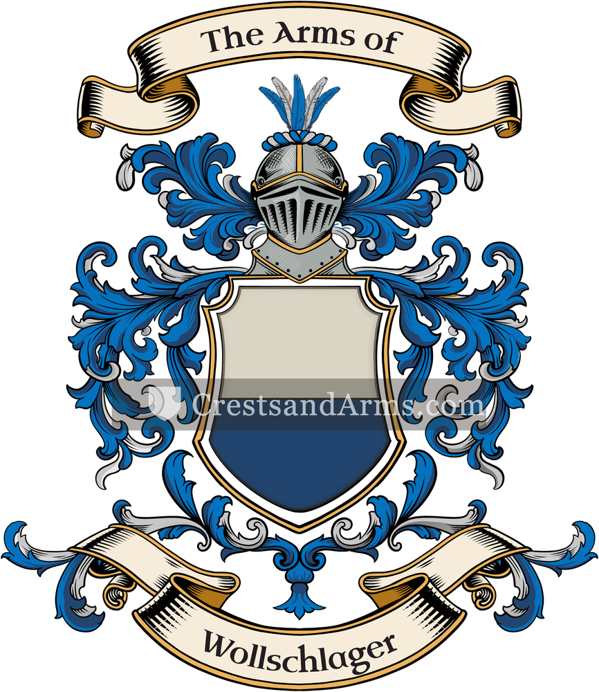 The Wollschlager coat of arms, drawn from the recorded blazon