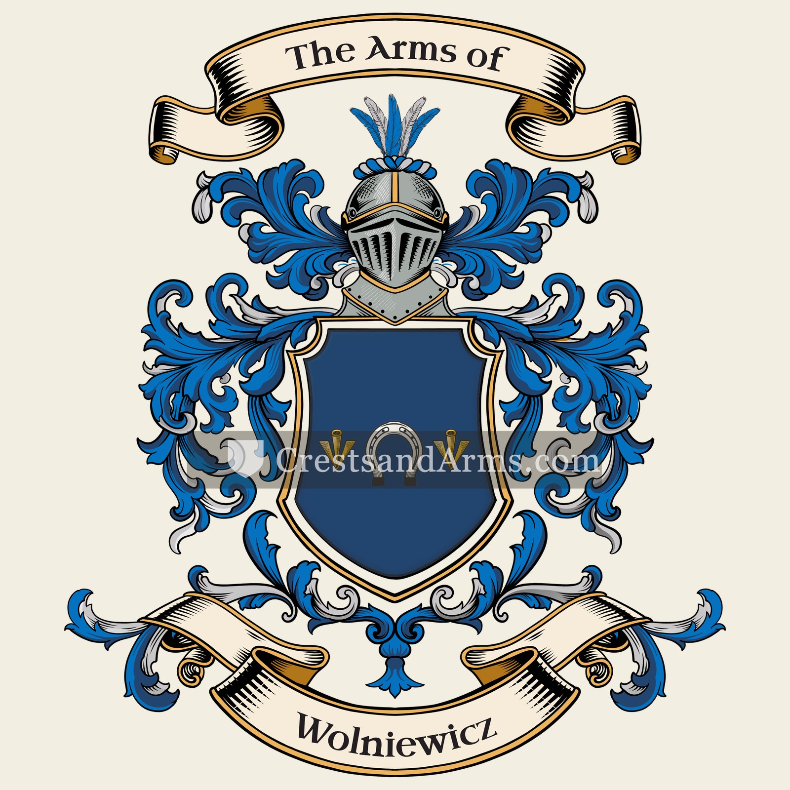 The Wolniewicz coat of arms, drawn from the recorded blazon