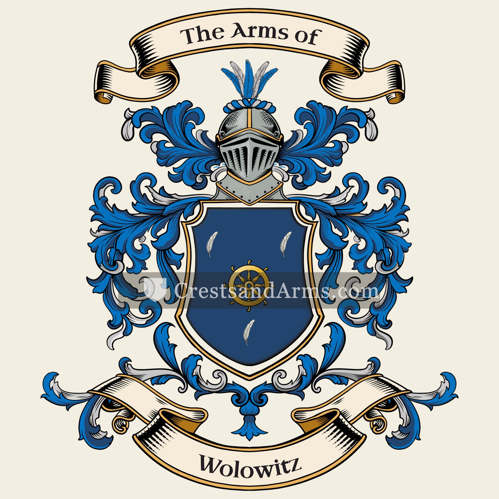 The Wolowitz coat of arms, drawn from the recorded blazon
