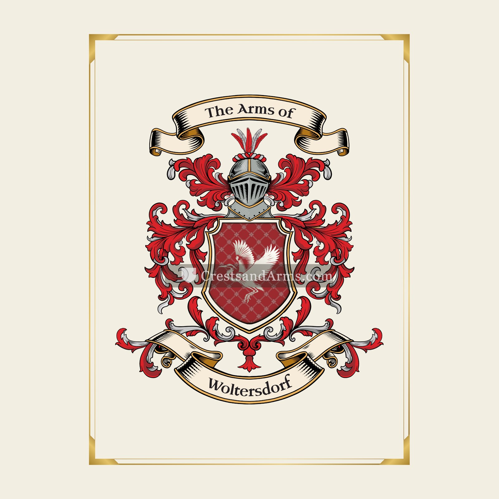 With gold border