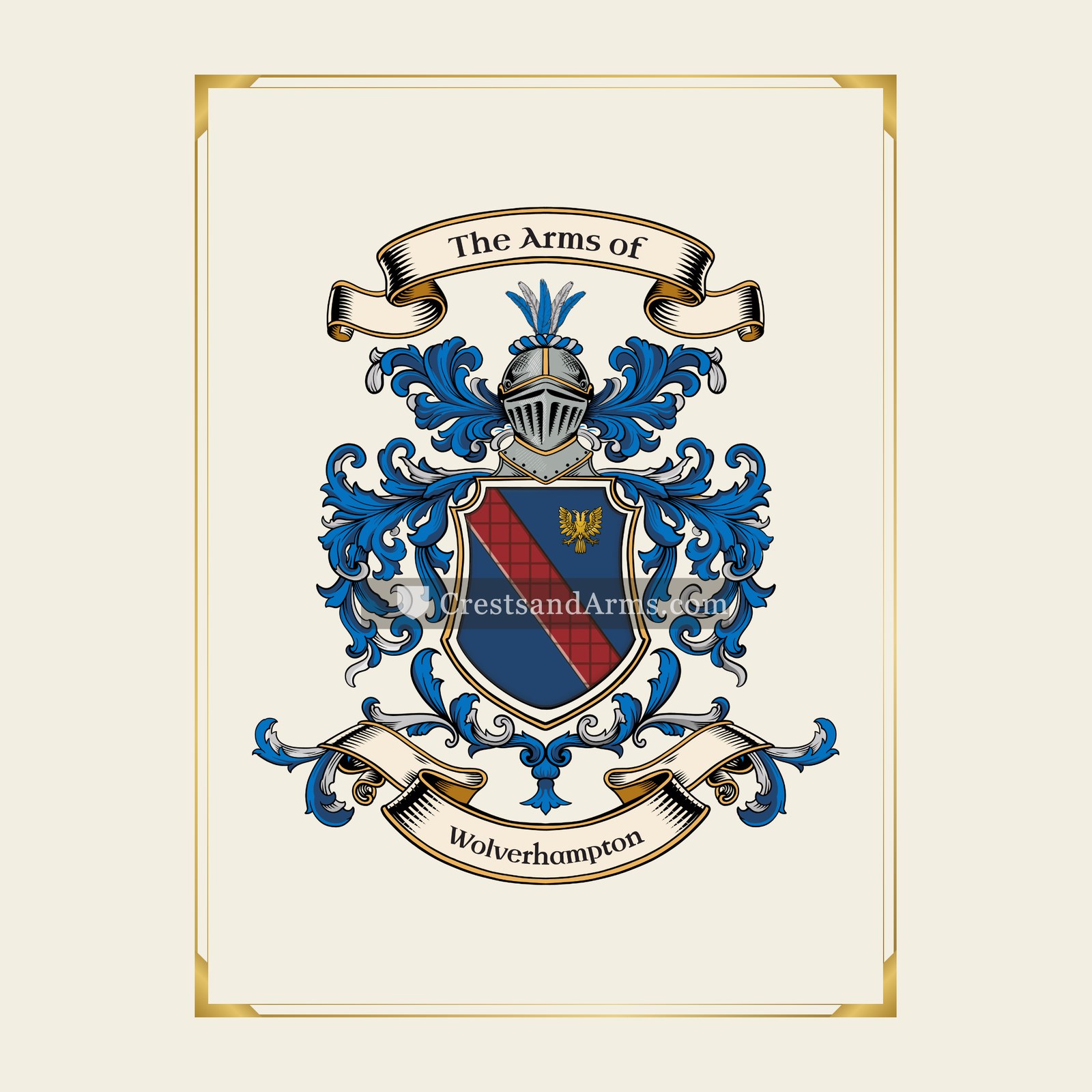 With gold border