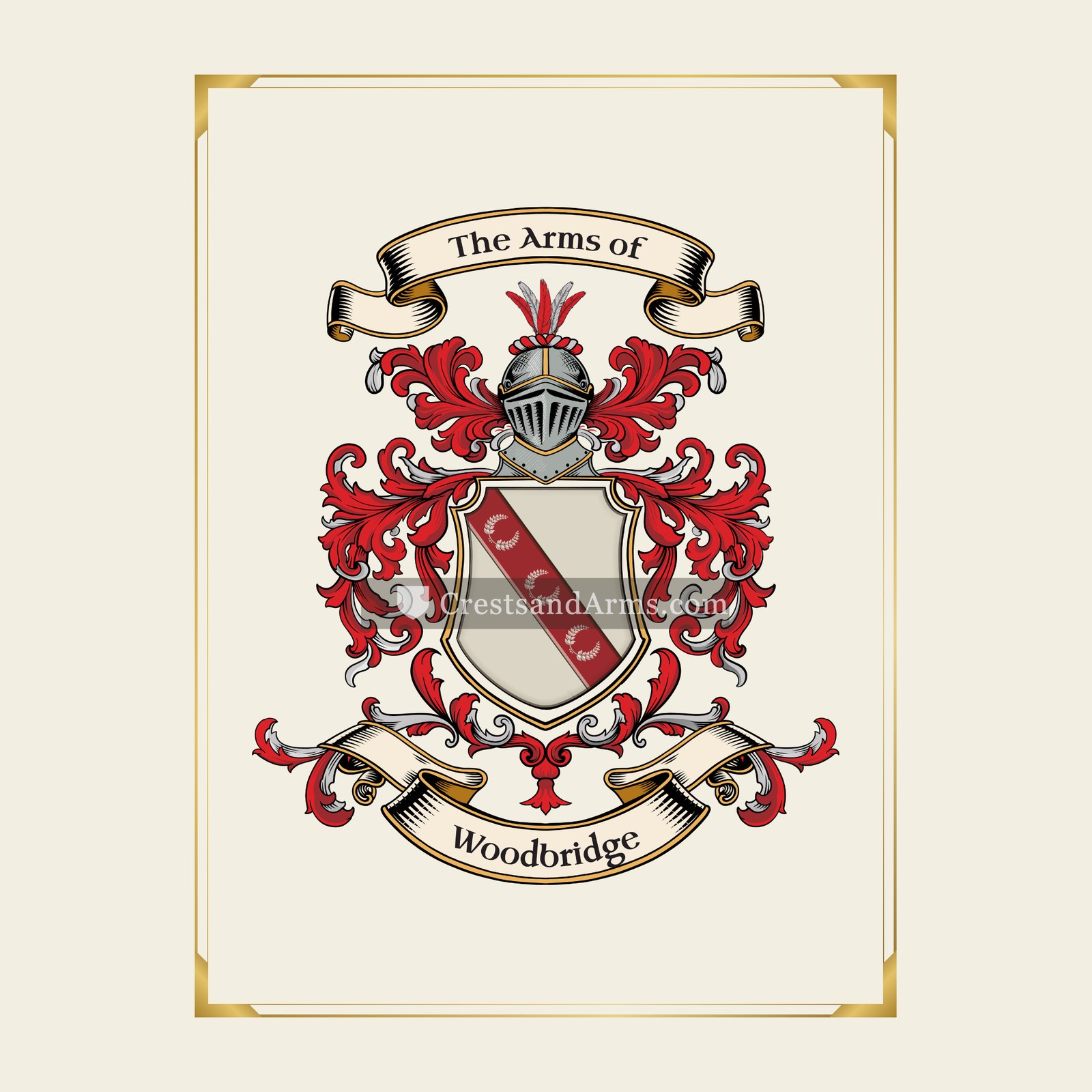 With gold border