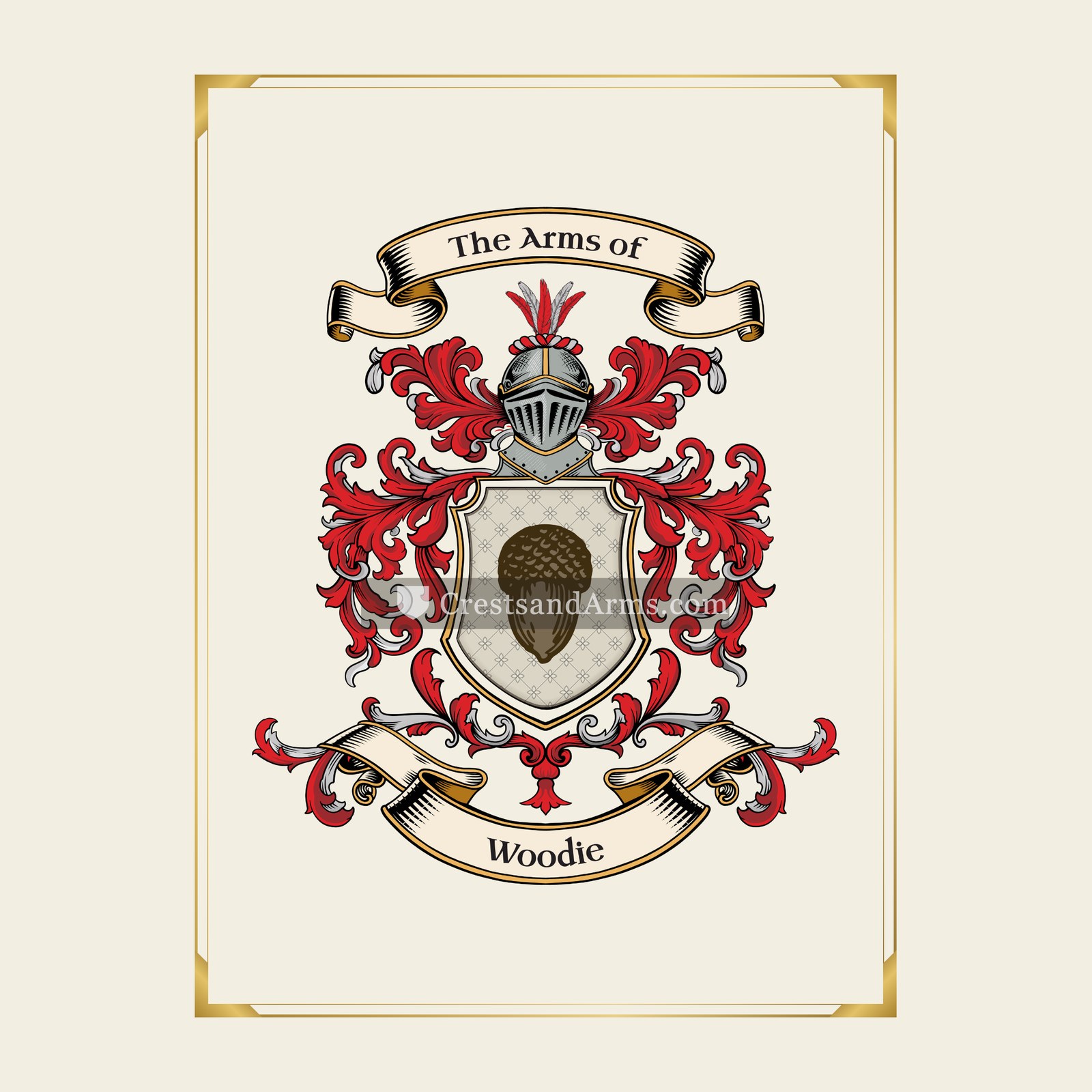 With gold border