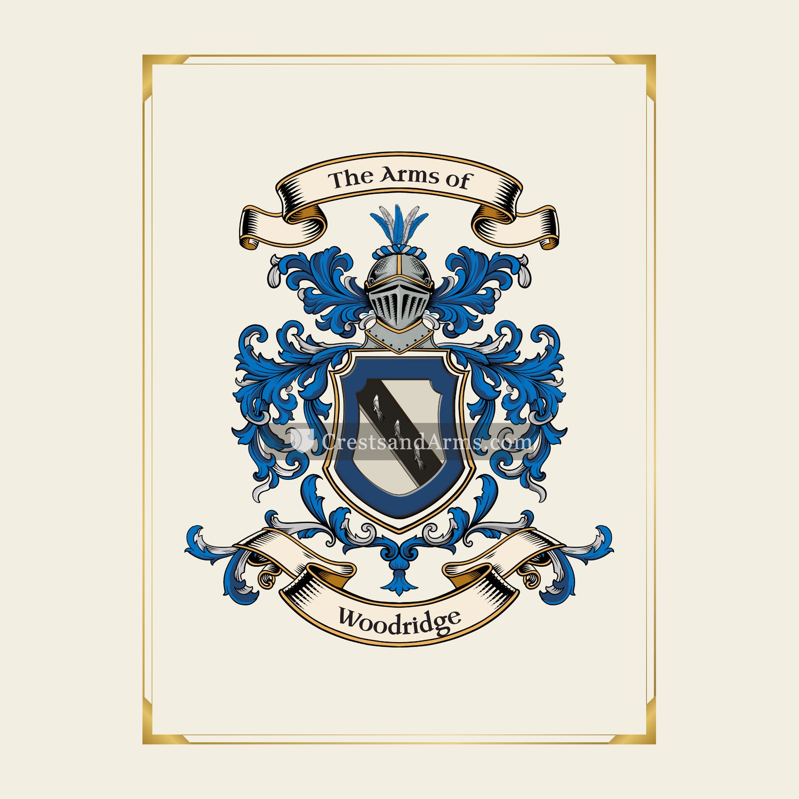 With gold border