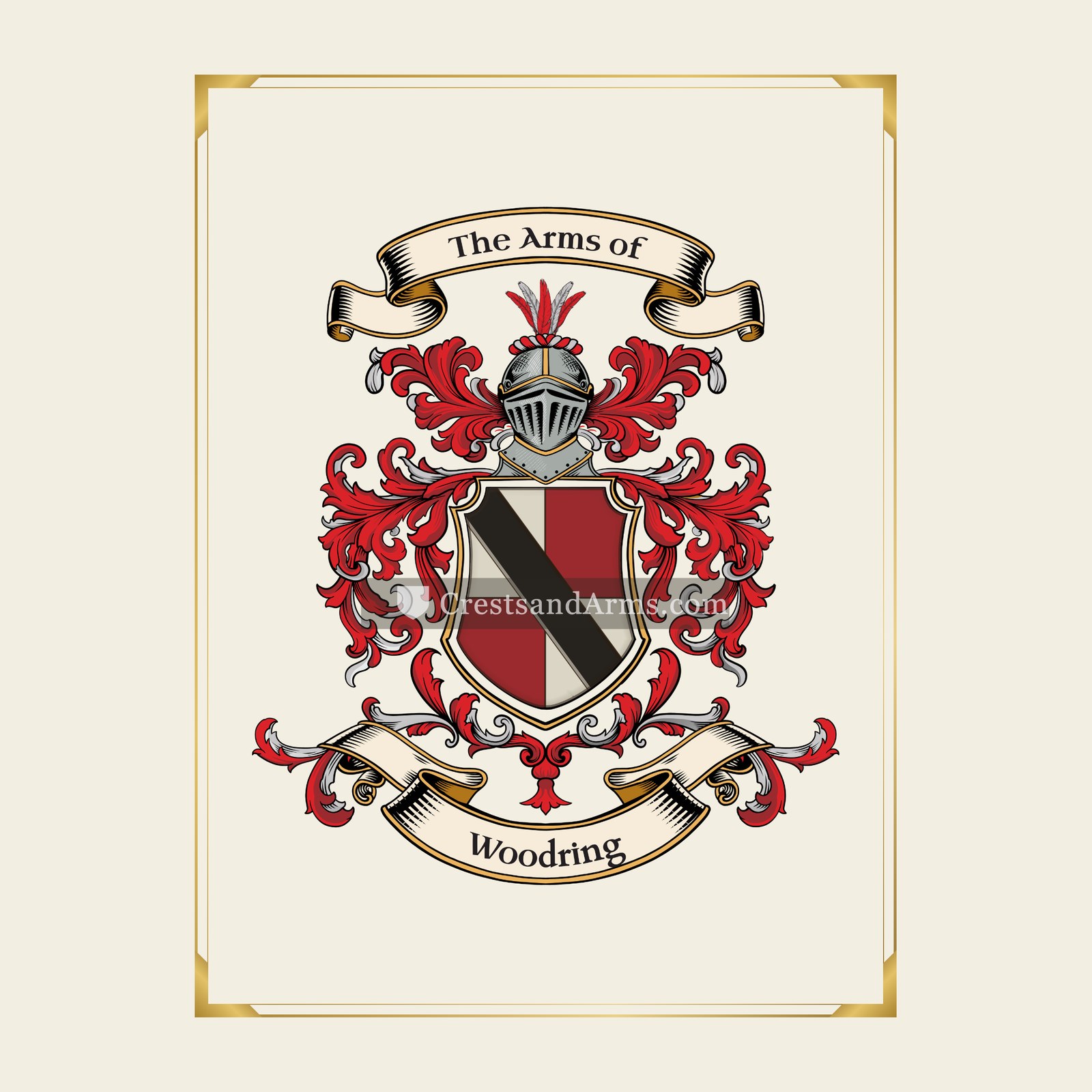 With gold border