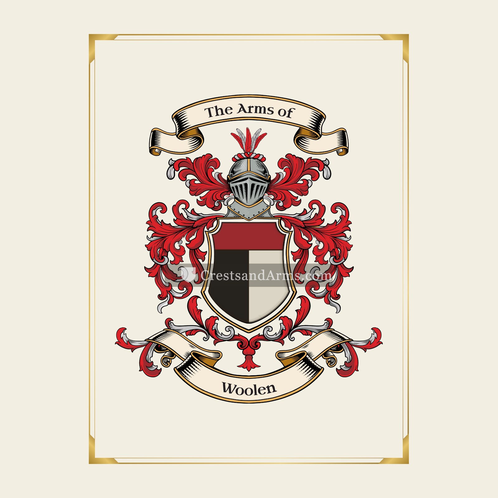 With gold border